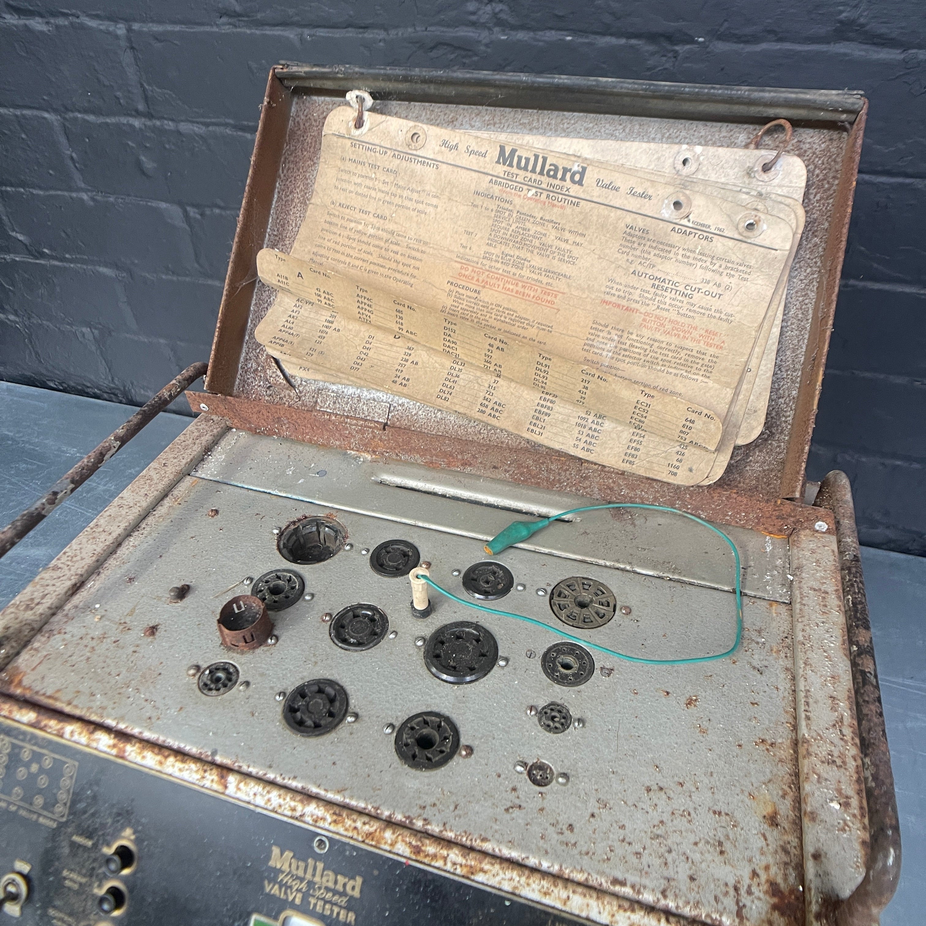 Industrial powerhouse props prop rental hire vintage movie film set dec MOD air ministry valve tester Mullard electrical equipment 3
