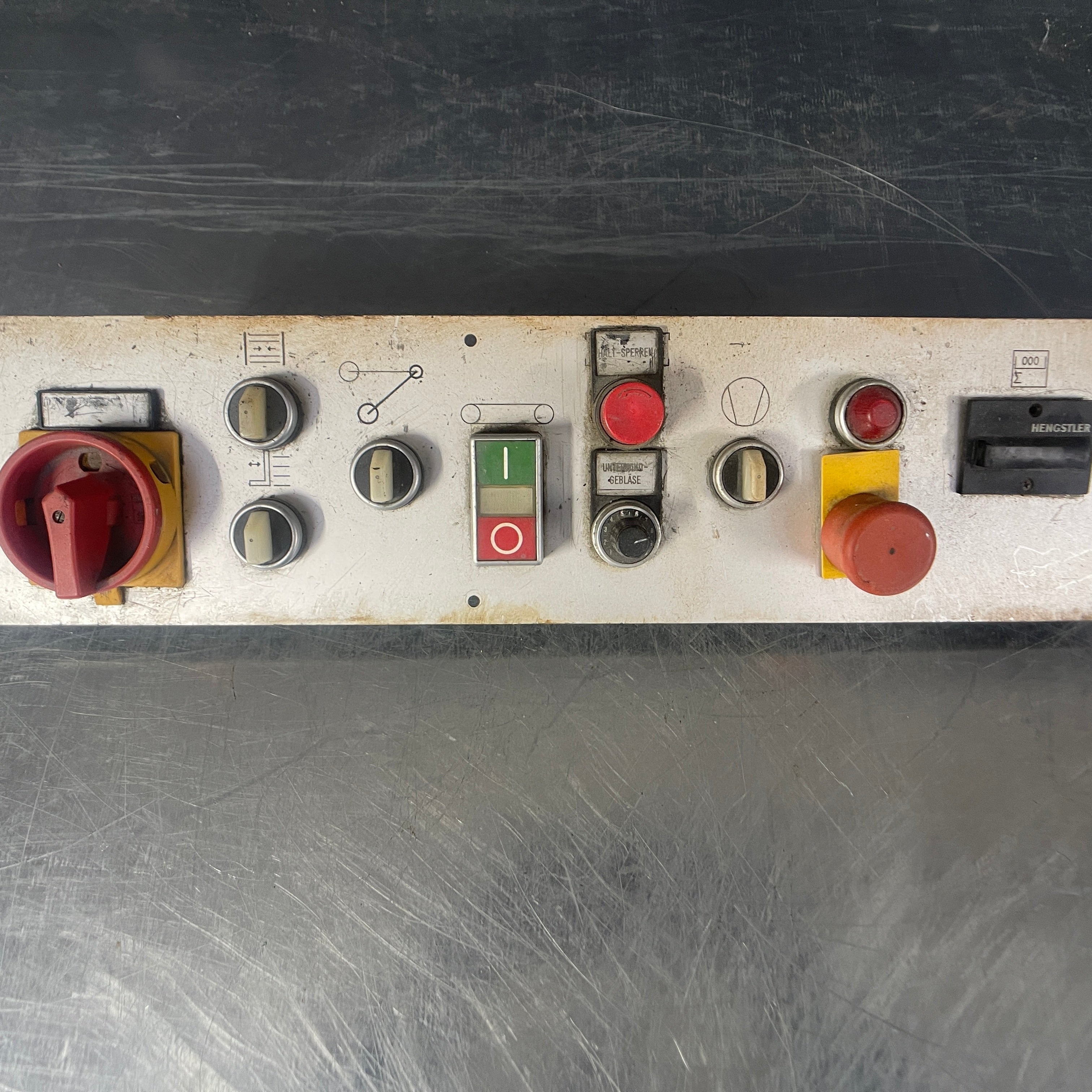 Industrial powerhouse props prop rental hire vintage movie film set dec control button multi panel electrical