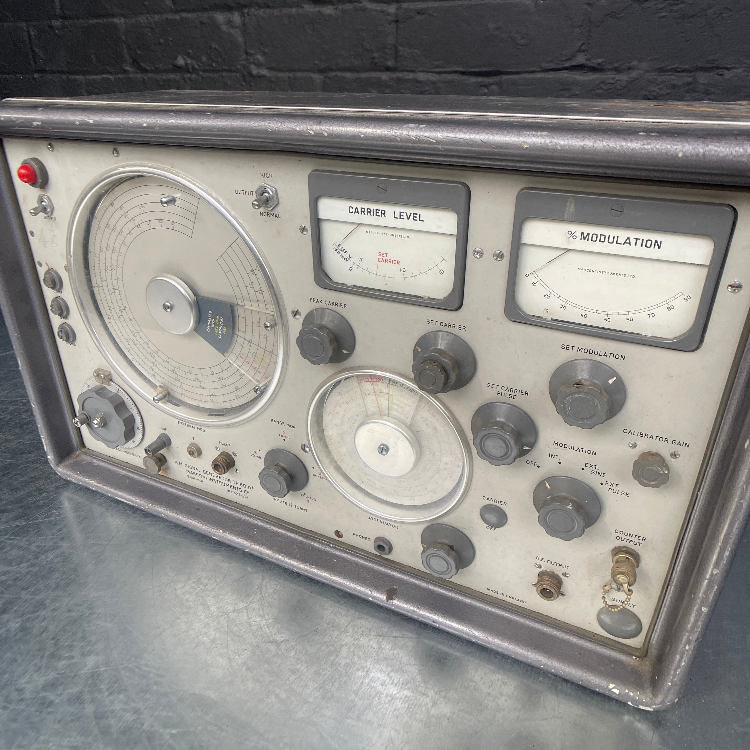 Industrial powerhouse props prop rental hire vintage movie film set dec electrical signal generator grey