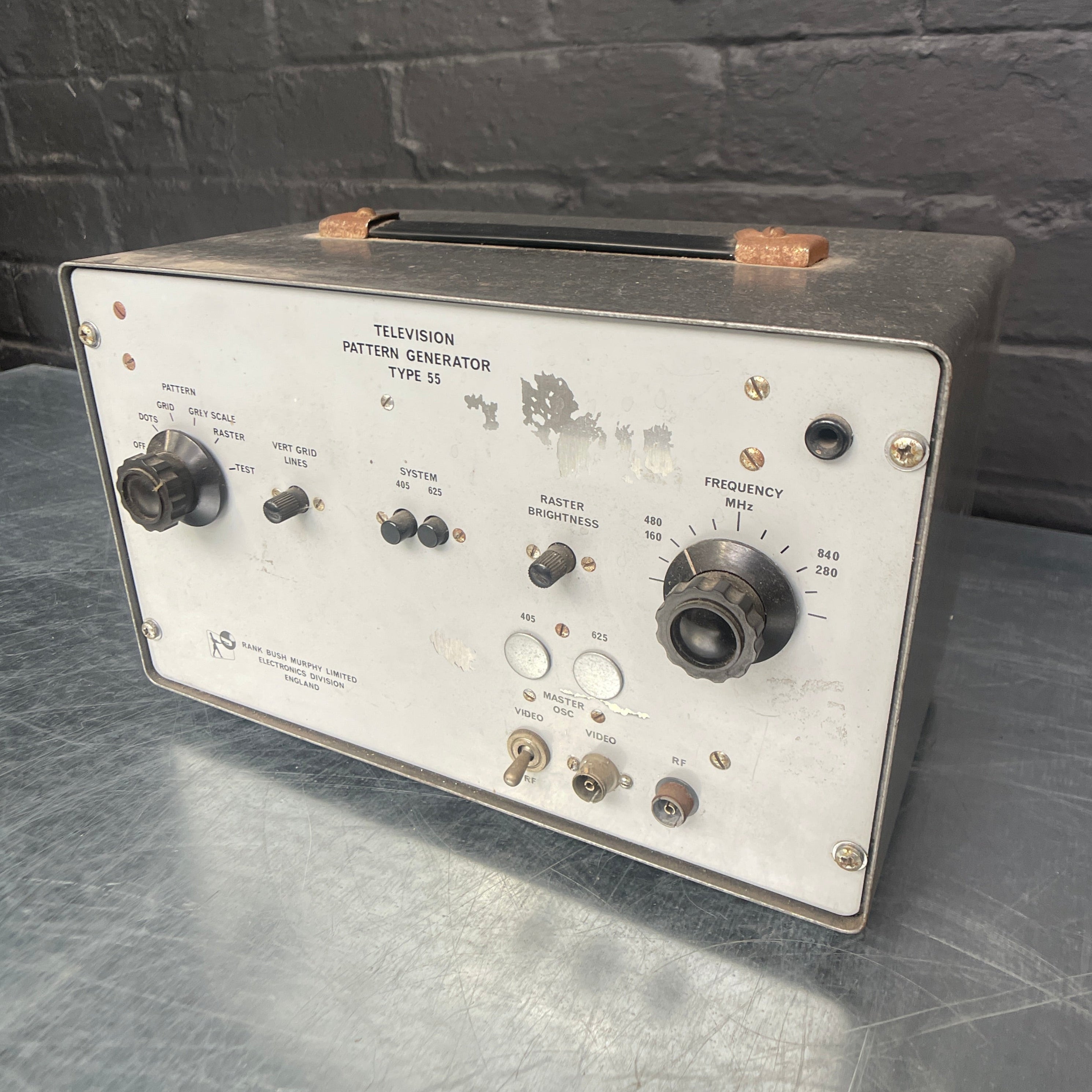 Industrial powerhouse props prop rental hire vintage movie film set dec electrical tv pattern generator grey