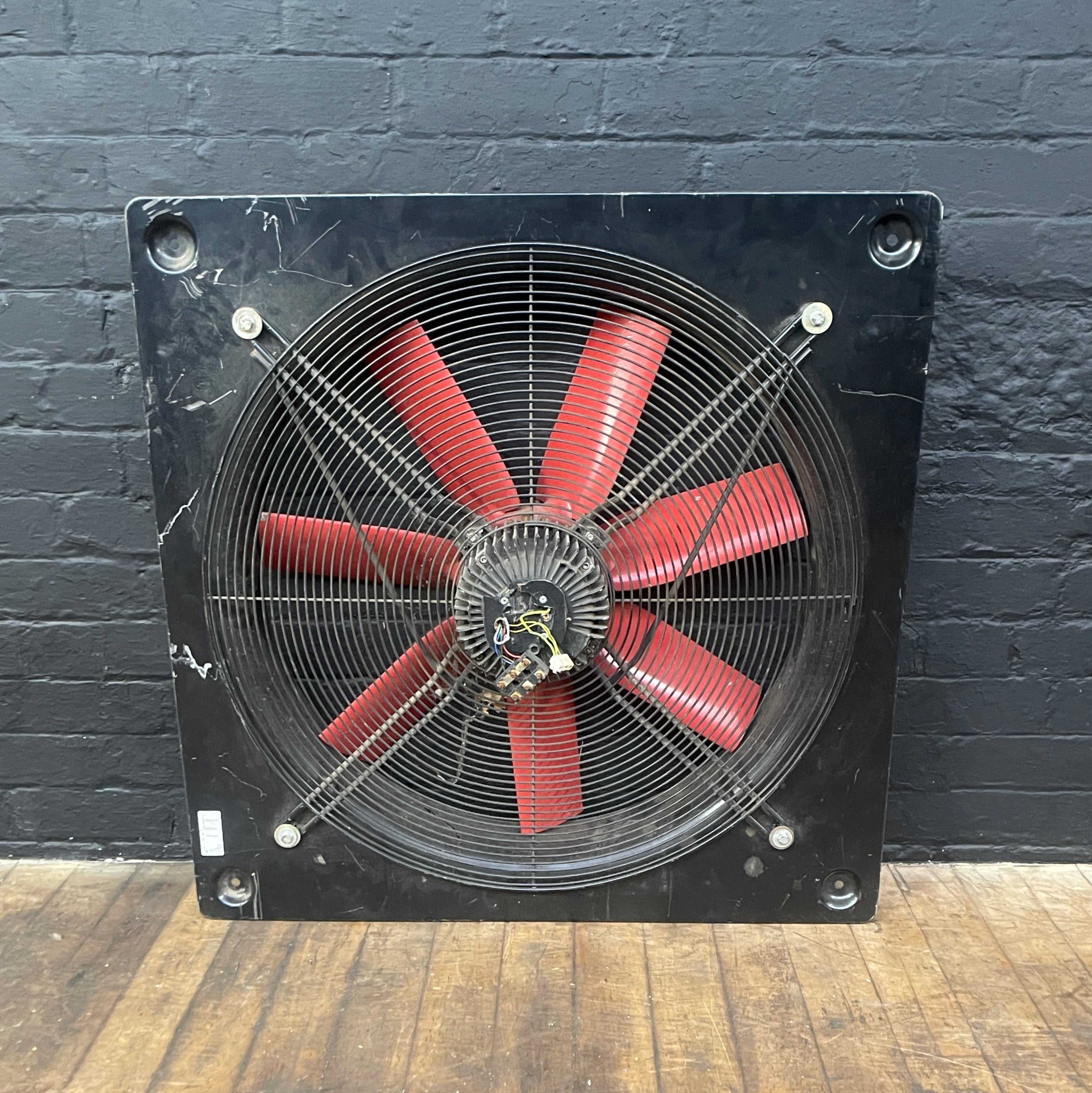 Industrial powerhouse props prop rental hire vintage movie film set dec large red fan extraction
