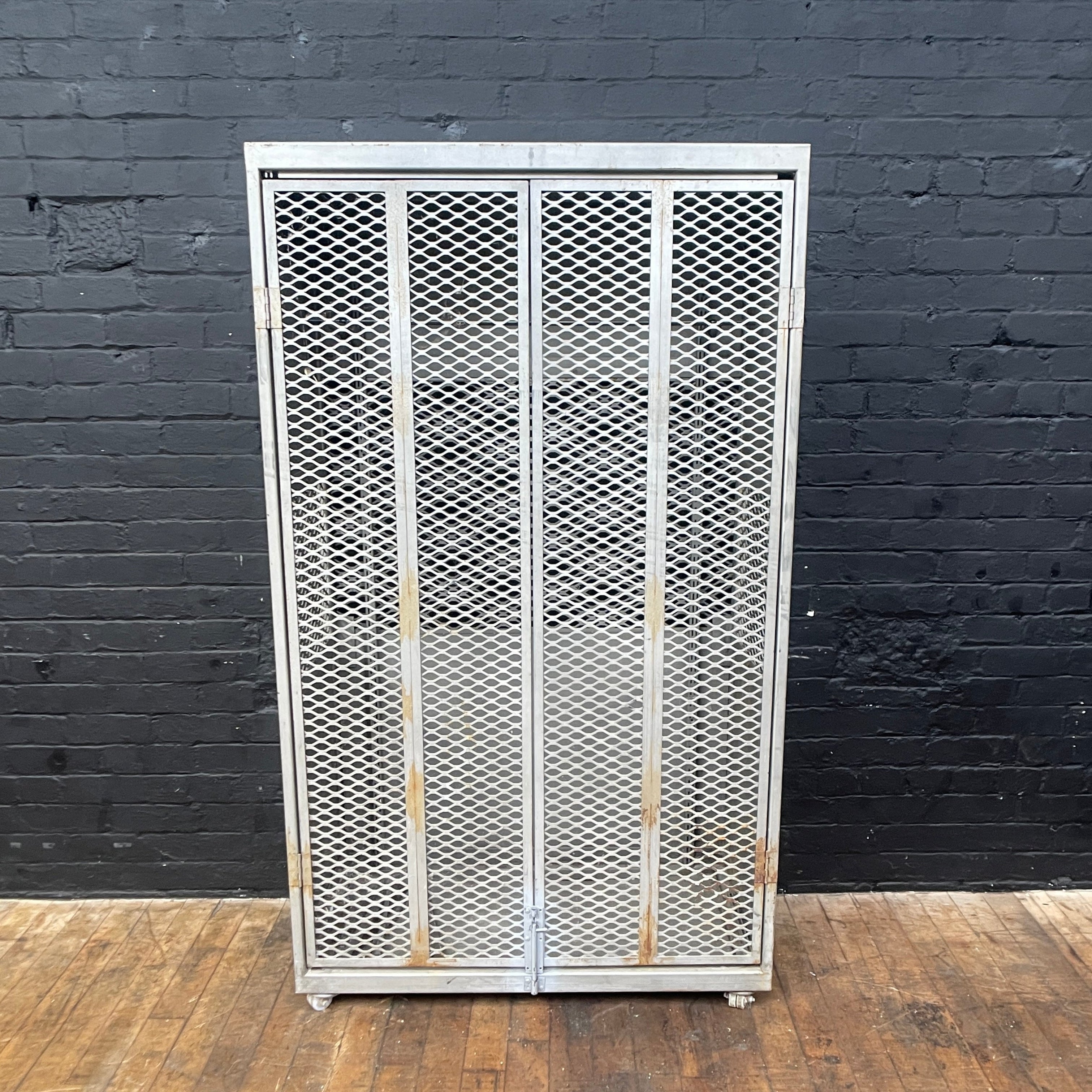 Industrial powerhouse props prop rental hire vintage movie film set dec military locker cabinet mesh