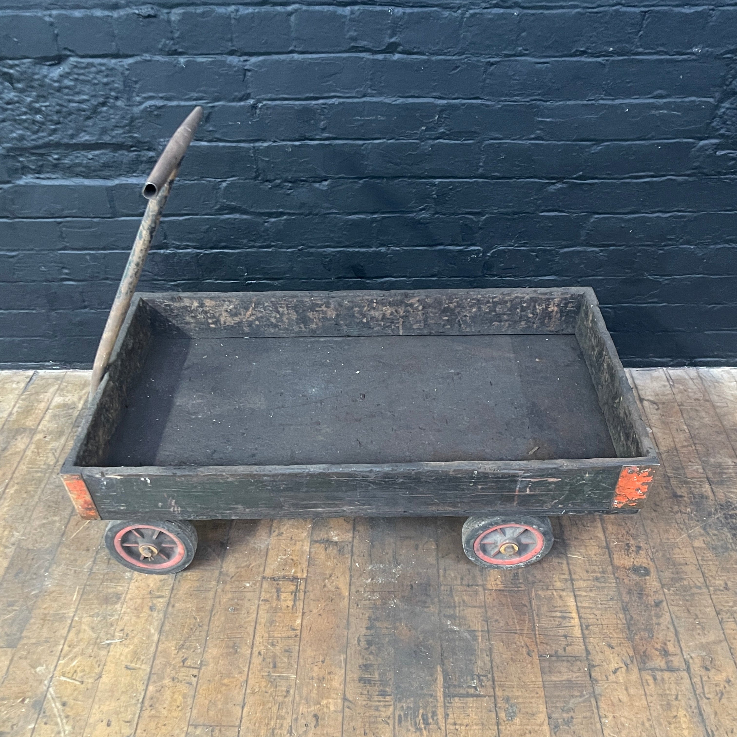 Industrial powerhouse props prop rental hire vintage movie film set dec small trolley cart pull brown