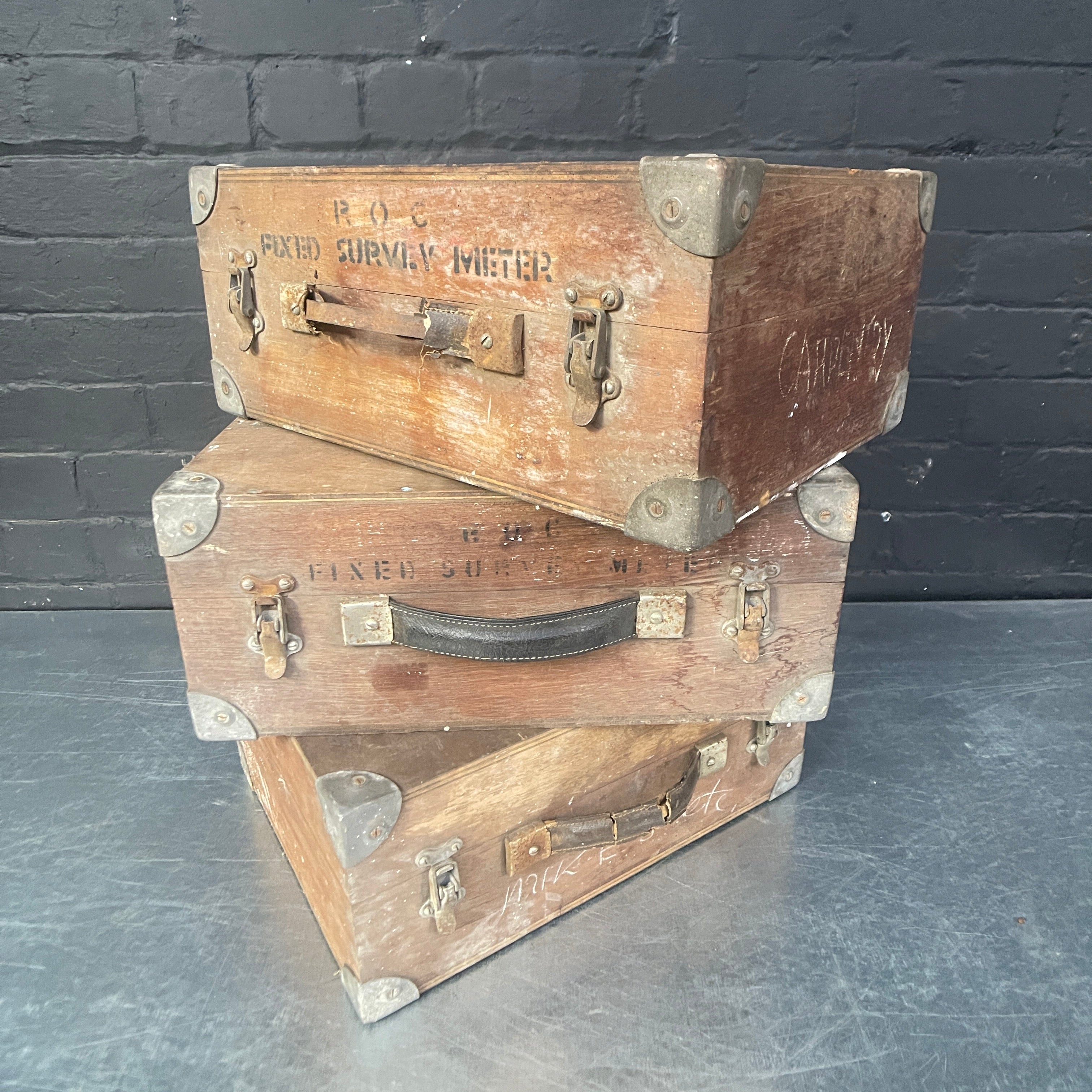 Industrial powerhouse props prop rental hire vintage movie film set dec survey meter box boxes