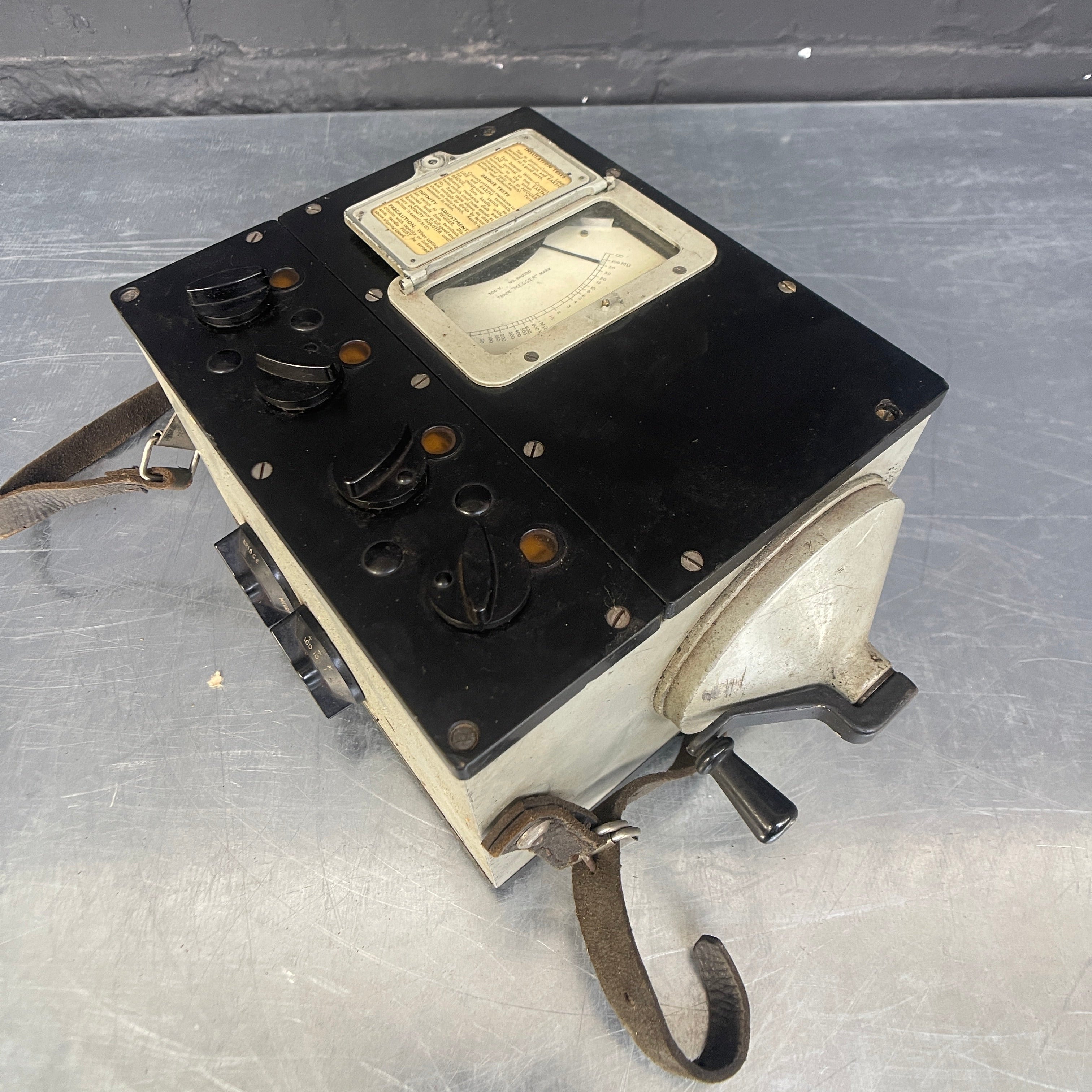 Industrial powerhouse props prop rental hire vintage tv movie film set dec Megger tester insulation