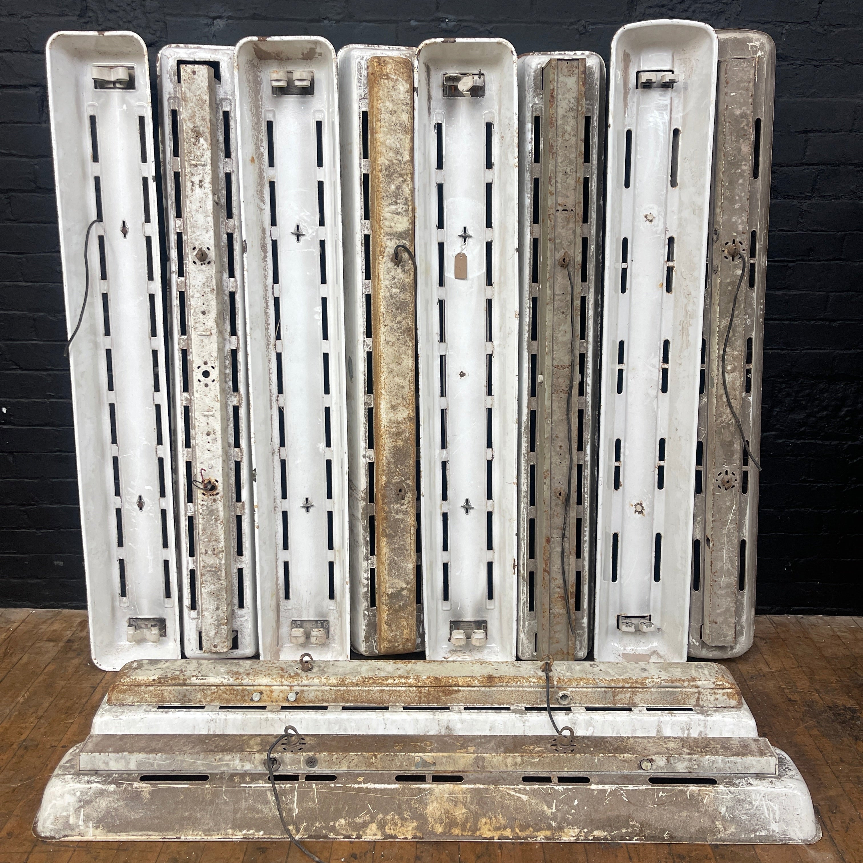 Industrial powerhouse props prop rental hire vintage tv movie film set dec steel strip light lighting lights