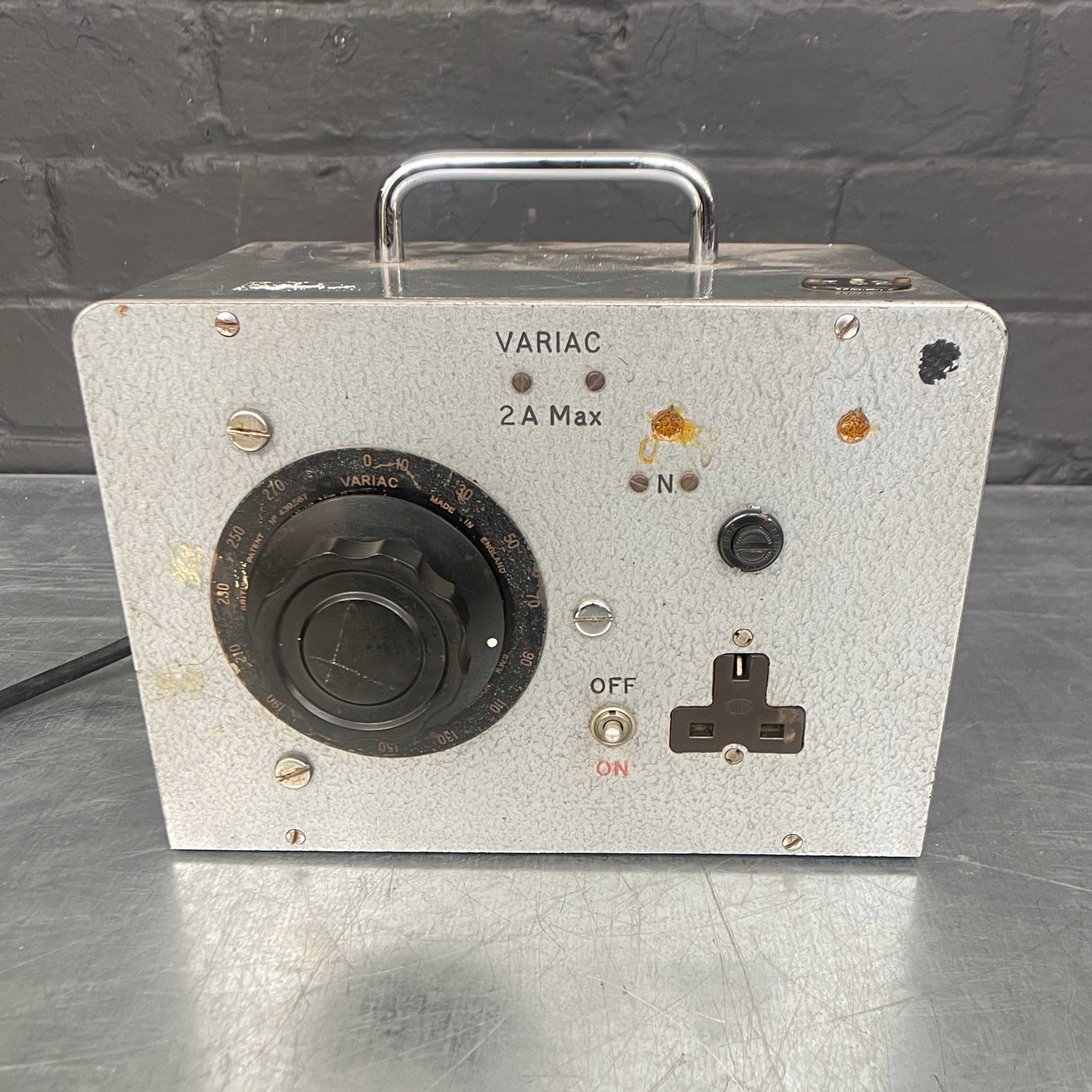 appliance tester test electrical variac Industrial powerhouse props prop rental hire vintage movie film set dec