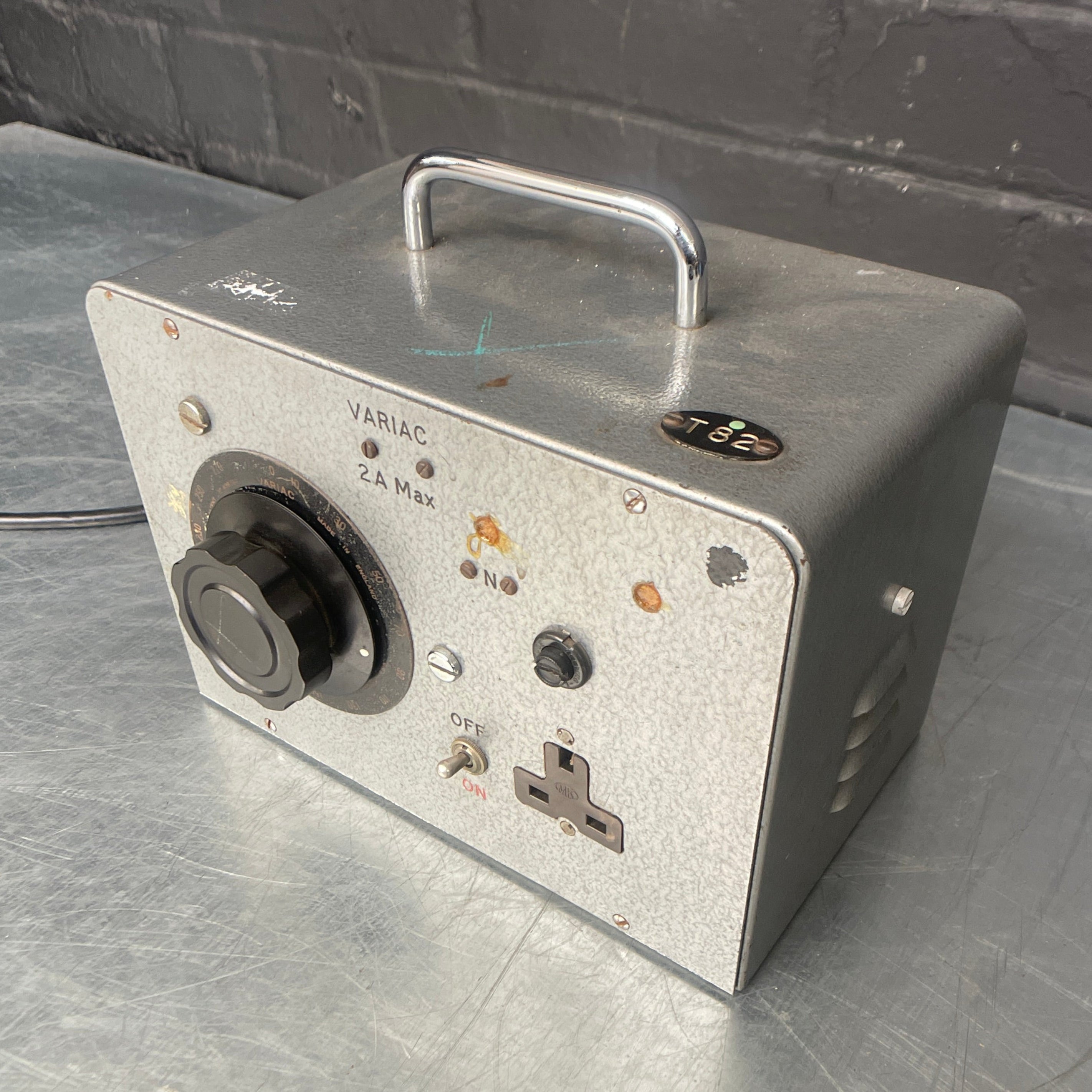 appliance tester test electrical variac Industrial powerhouse props prop rental hire vintage movie film set dec 1