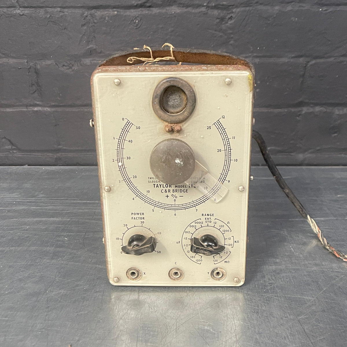 bridge tester electrical cream Industrial powerhouse props prop rental hire vintage movie film set dec