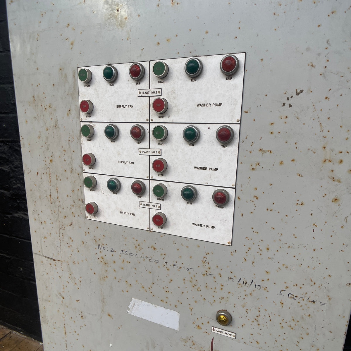 industrial powerhouse props prop rental hire vintage movie film set dec switchgear panel electrical buttons control 20