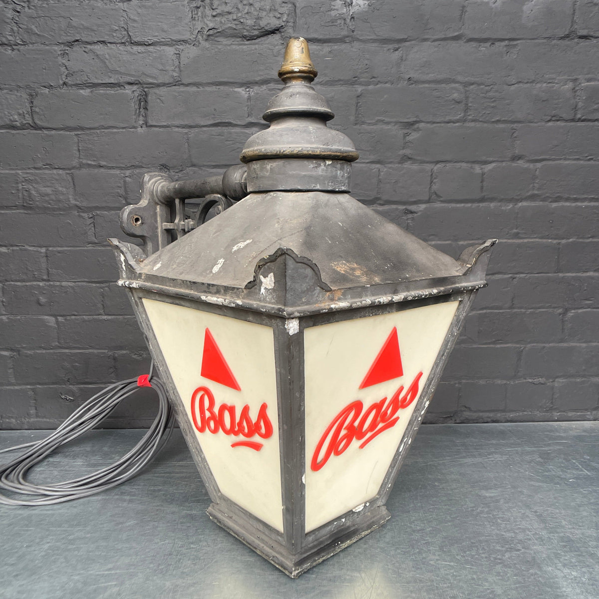large Bass pub light fitting external Industrial powerhouse props prop rental hire vintage movie film set dec light lighting 1