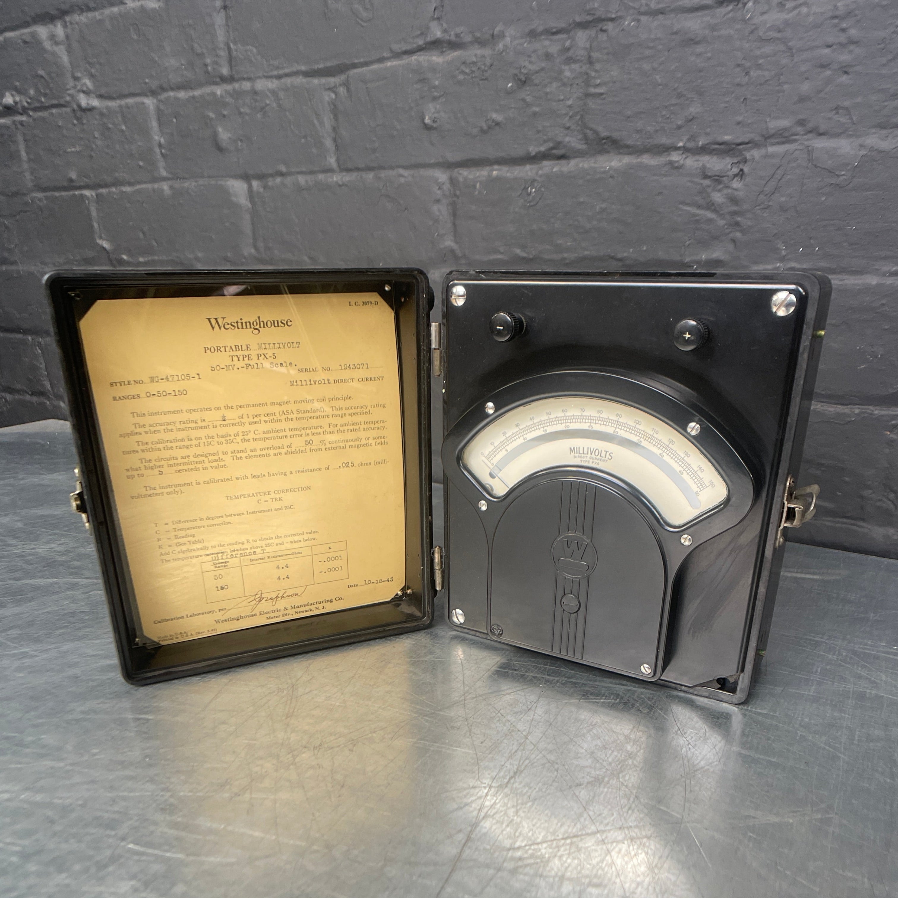 millivolt tester electrical kit volt Industrial powerhouse props prop rental hire vintage movie film set dec 1