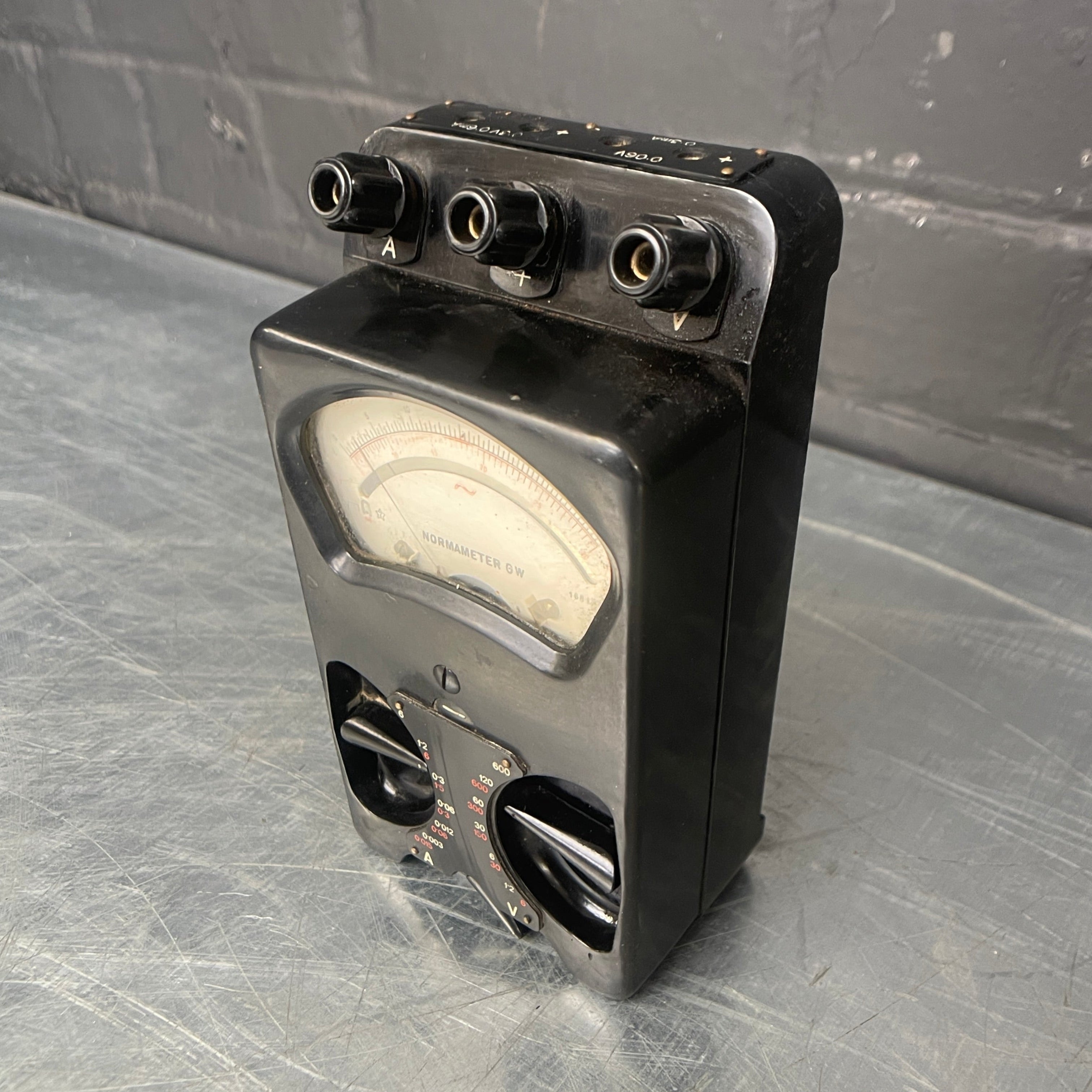 normameter meter tester electrical Industrial powerhouse props prop rental hire vintage movie film set dec 1