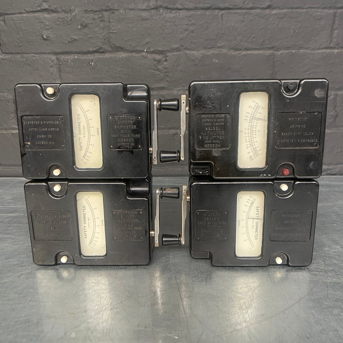 portable safety ohmmeter electrical tester kit Industrial powerhouse props prop rental hire vintage movie film set dec