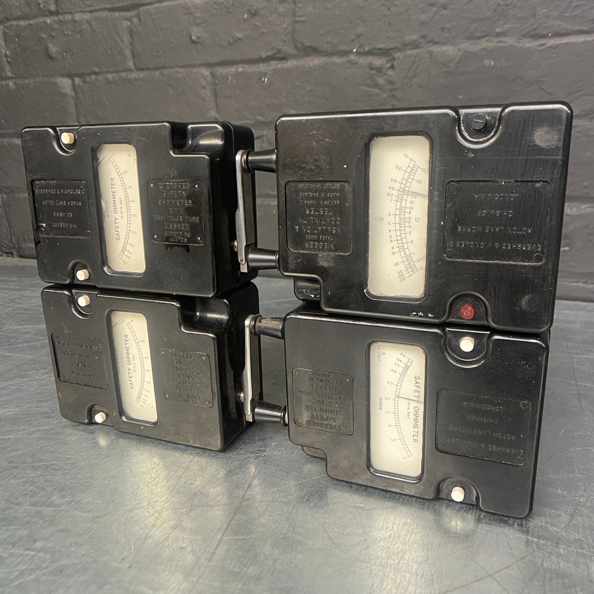 portable safety ohmmeter electrical tester kit Industrial powerhouse props prop rental hire vintage movie film set dec 1
