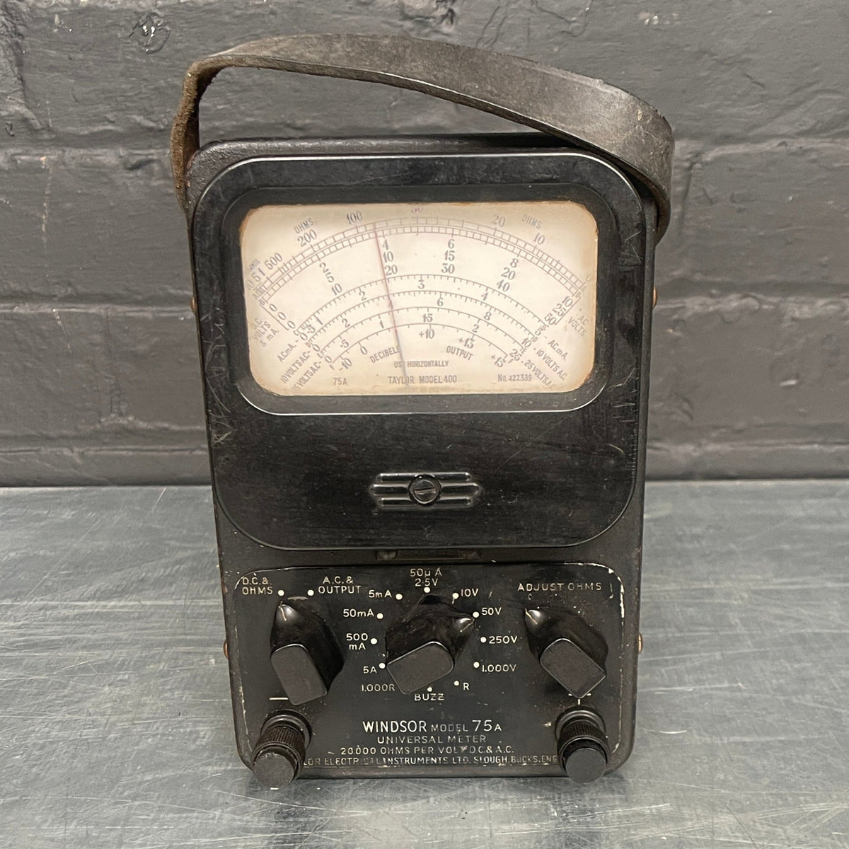 portable universal meter tester electrical Industrial powerhouse props prop rental hire vintage movie film set dec