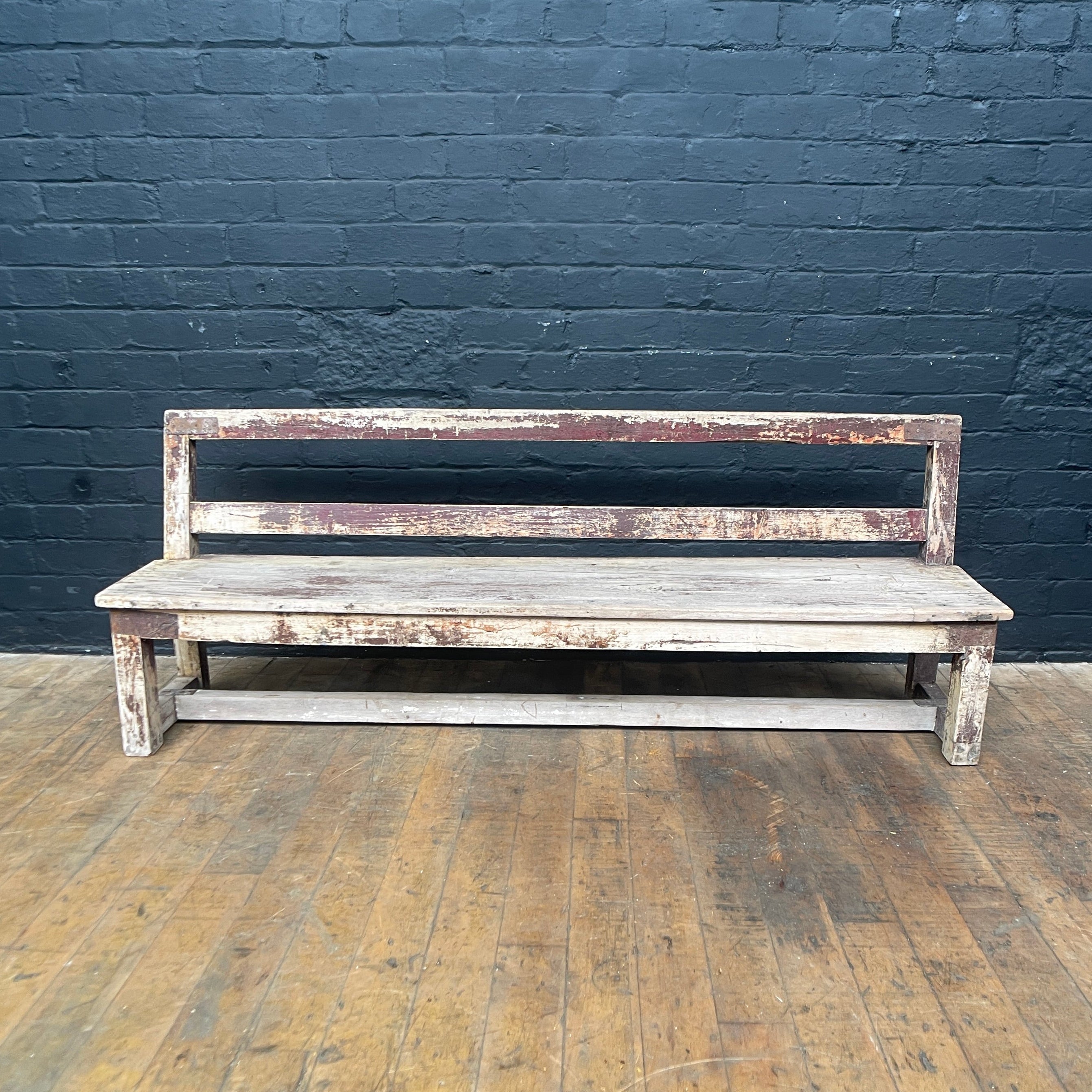 rustic bench seat seating Industrial powerhouse props prop rental hire vintage movie film set dec