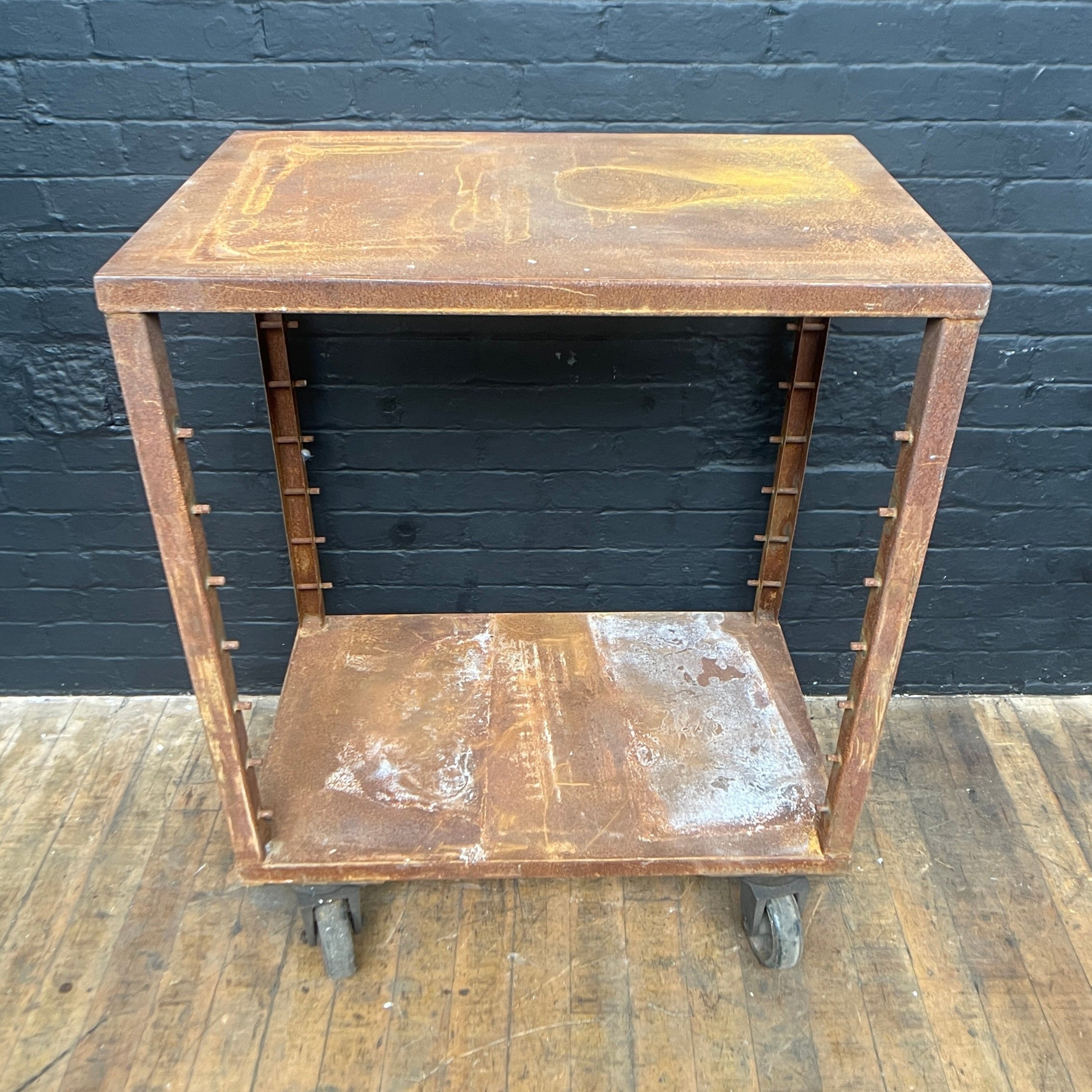 rusty engineers cart trolley industrial Industrial powerhouse props prop rental hire vintage movie film set dec 1