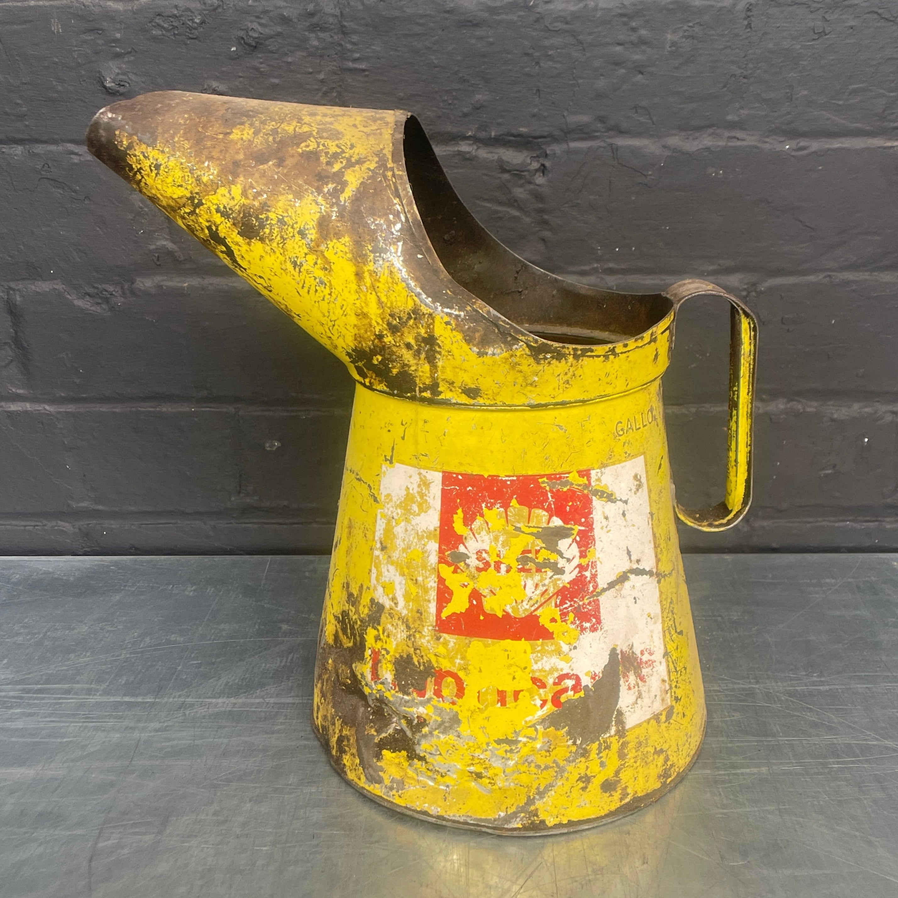 shell tin oil can steel metal Industrial powerhouse props prop rental hire vintage movie film set dec