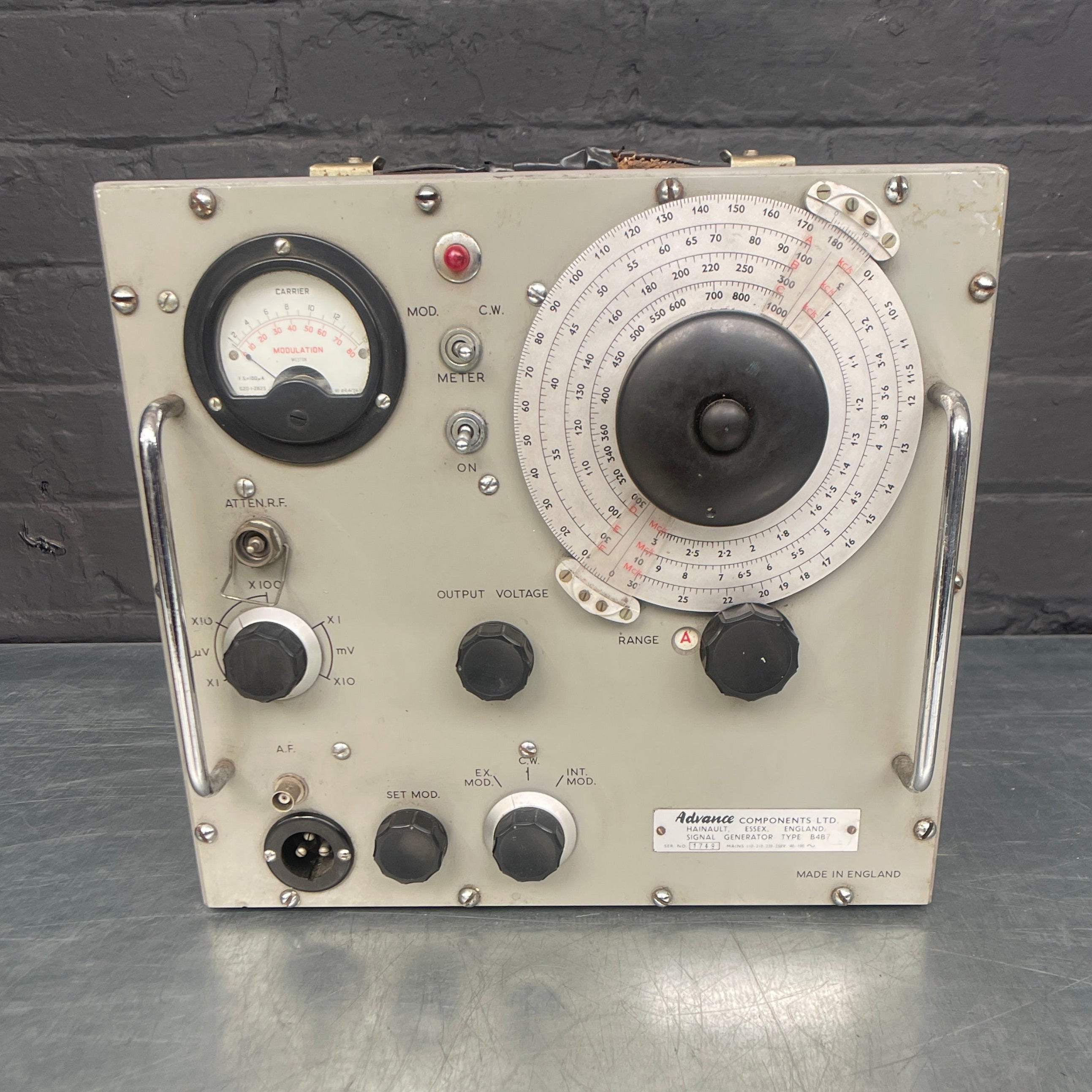 signal generator electrical scientific Industrial powerhouse props prop rental hire vintage movie film set dec Advance