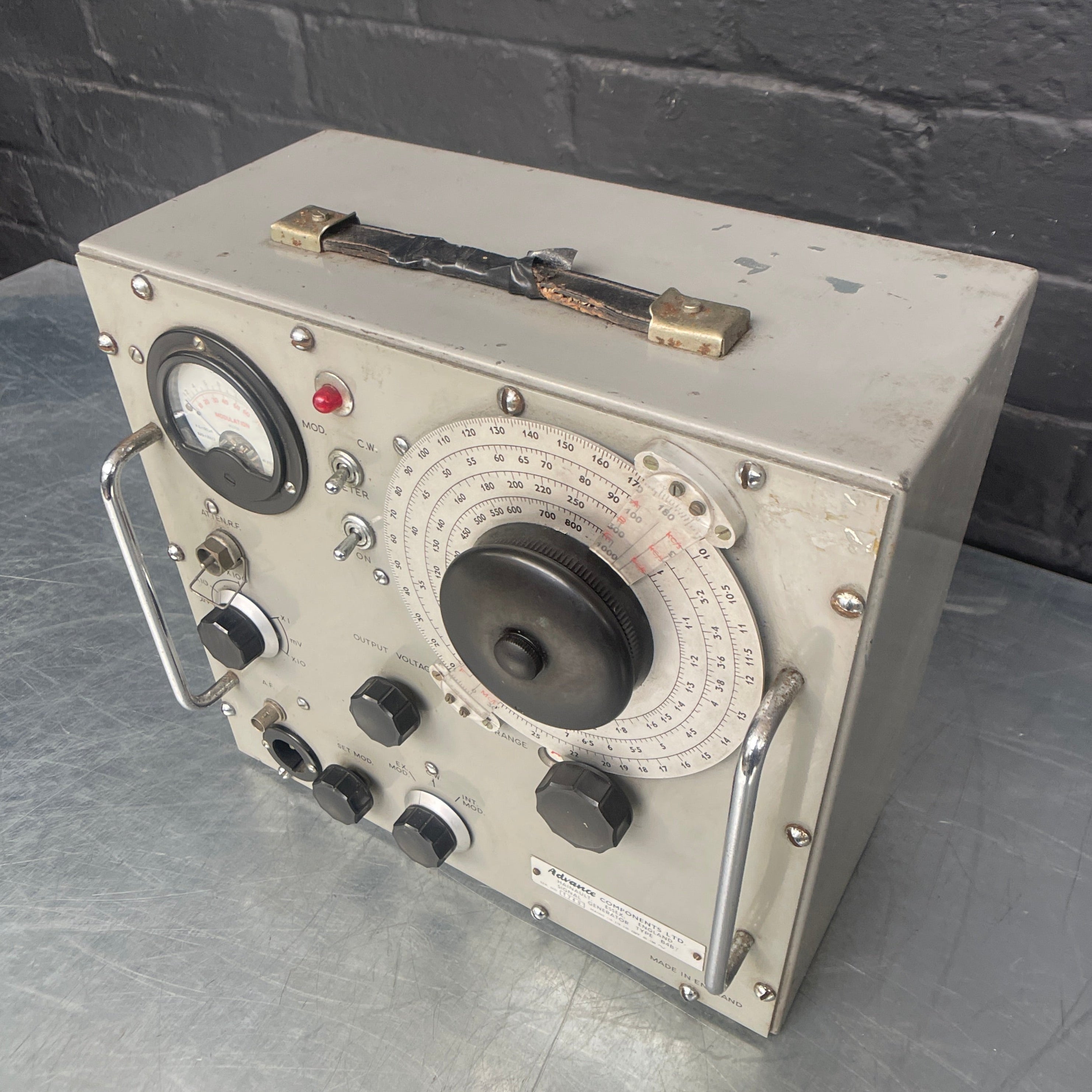 signal generator electrical scientific Industrial powerhouse props prop rental hire vintage movie film set dec Advance 1