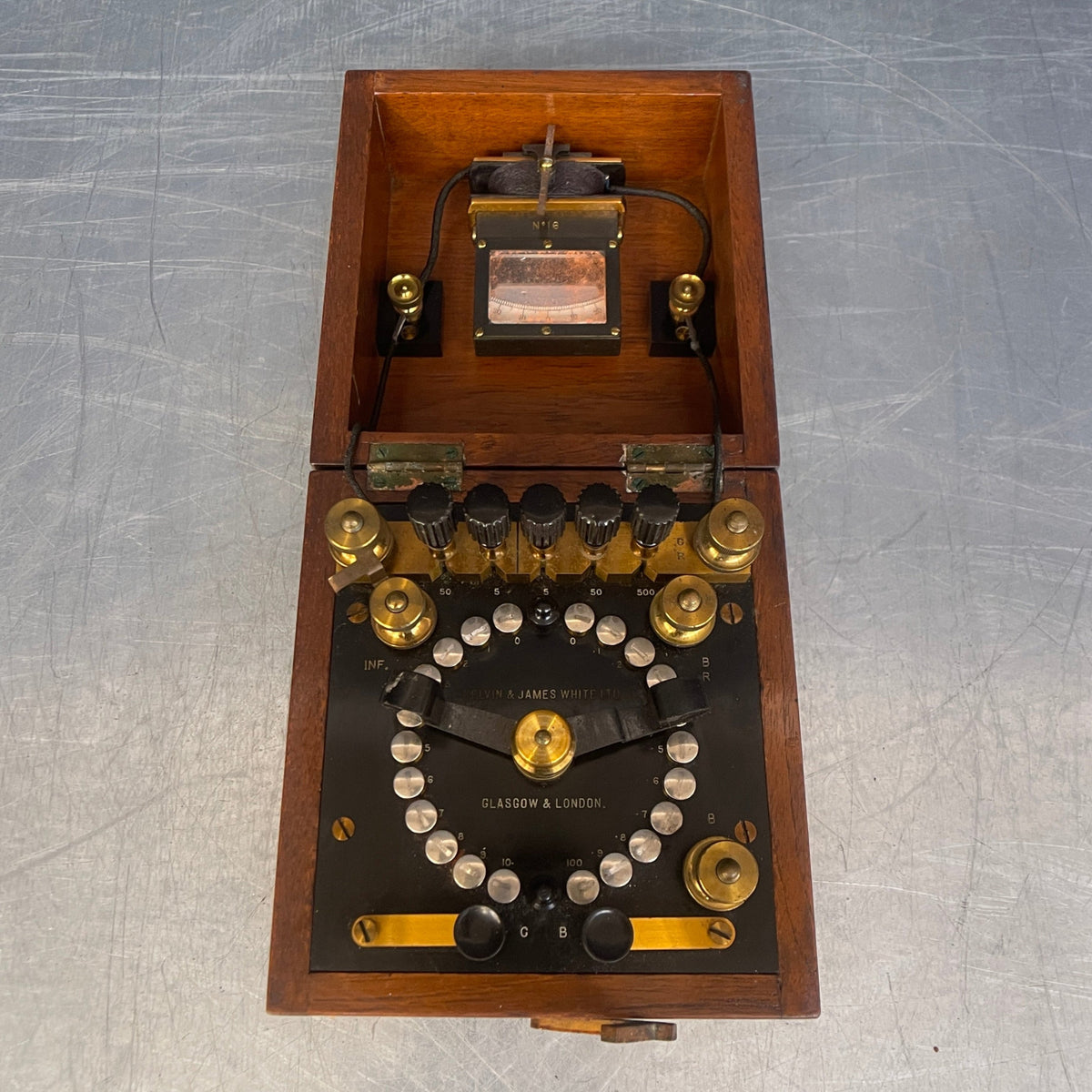 telegraph testing set electrical scientific Industrial powerhouse props prop rental hire vintage movie film set dec
