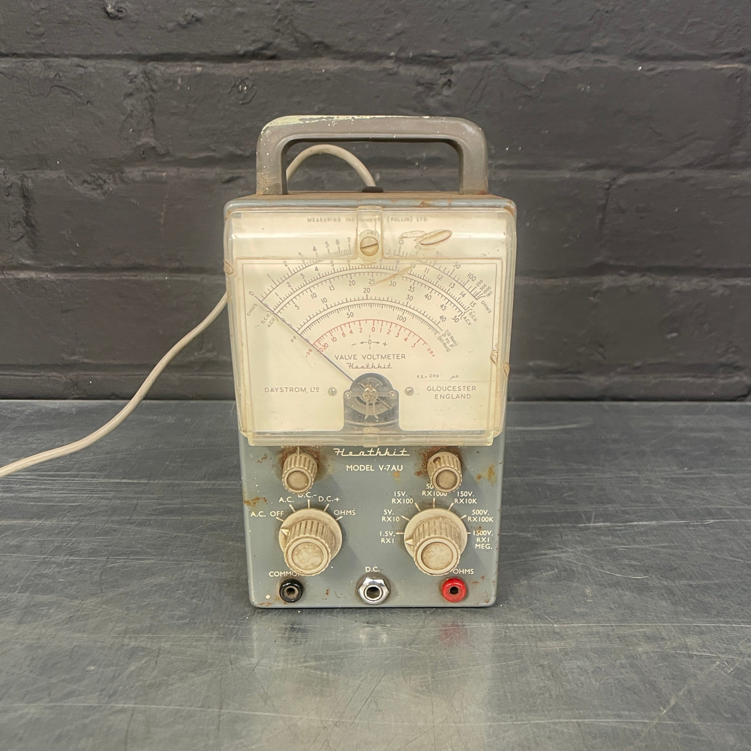 valve voltmeter volt meter electrical Industrial powerhouse props prop rental hire vintage movie film set dec