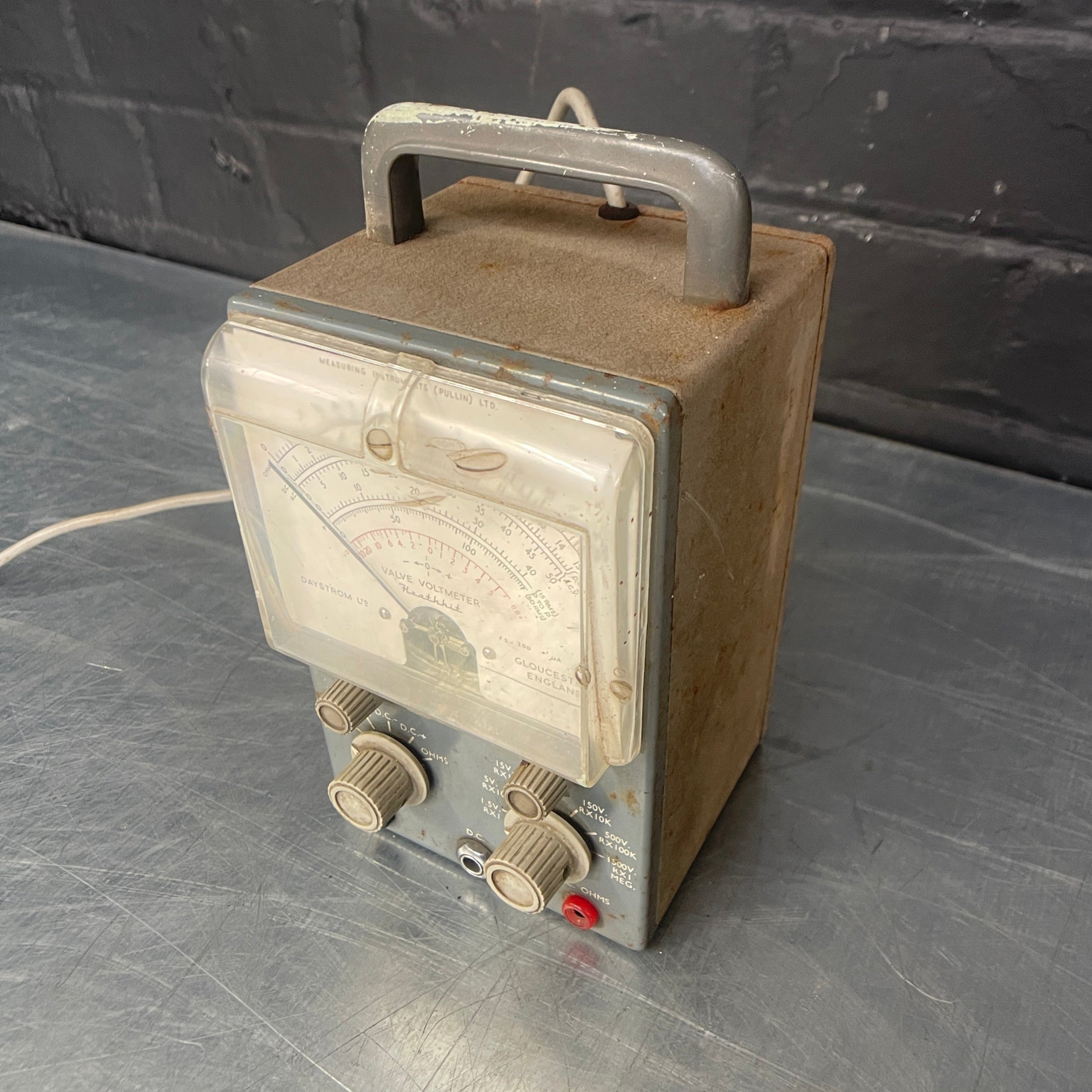 valve voltmeter volt meter electrical Industrial powerhouse props prop rental hire vintage movie film set dec 1