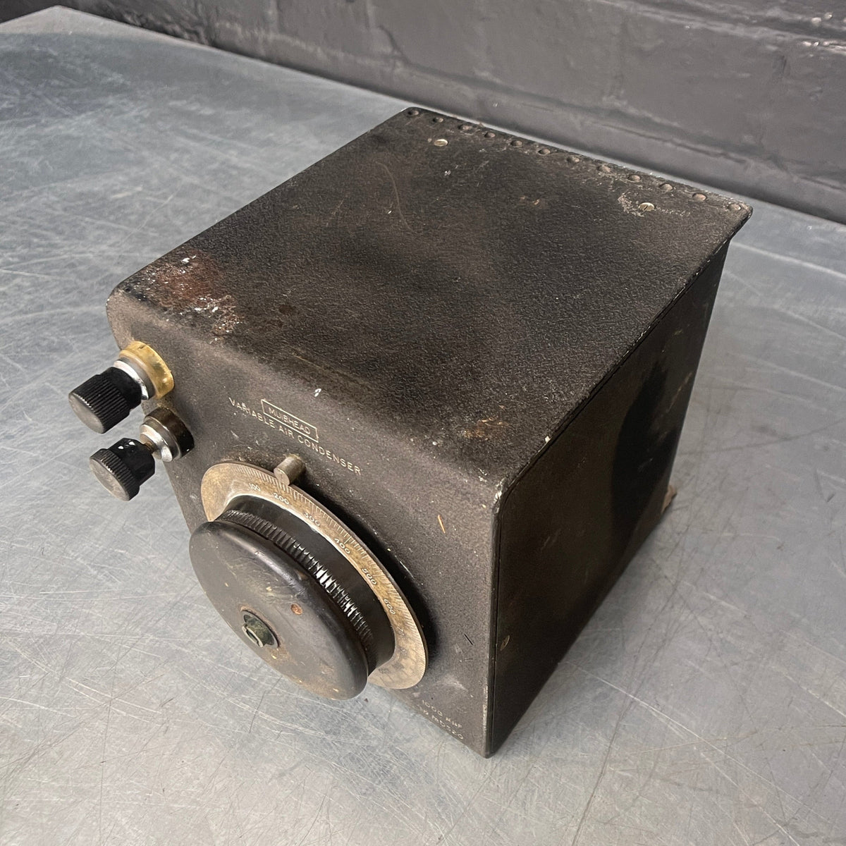 variable air condenser electrical switch switchgear Industrial powerhouse props prop rental hire vintage movie film set dec 1