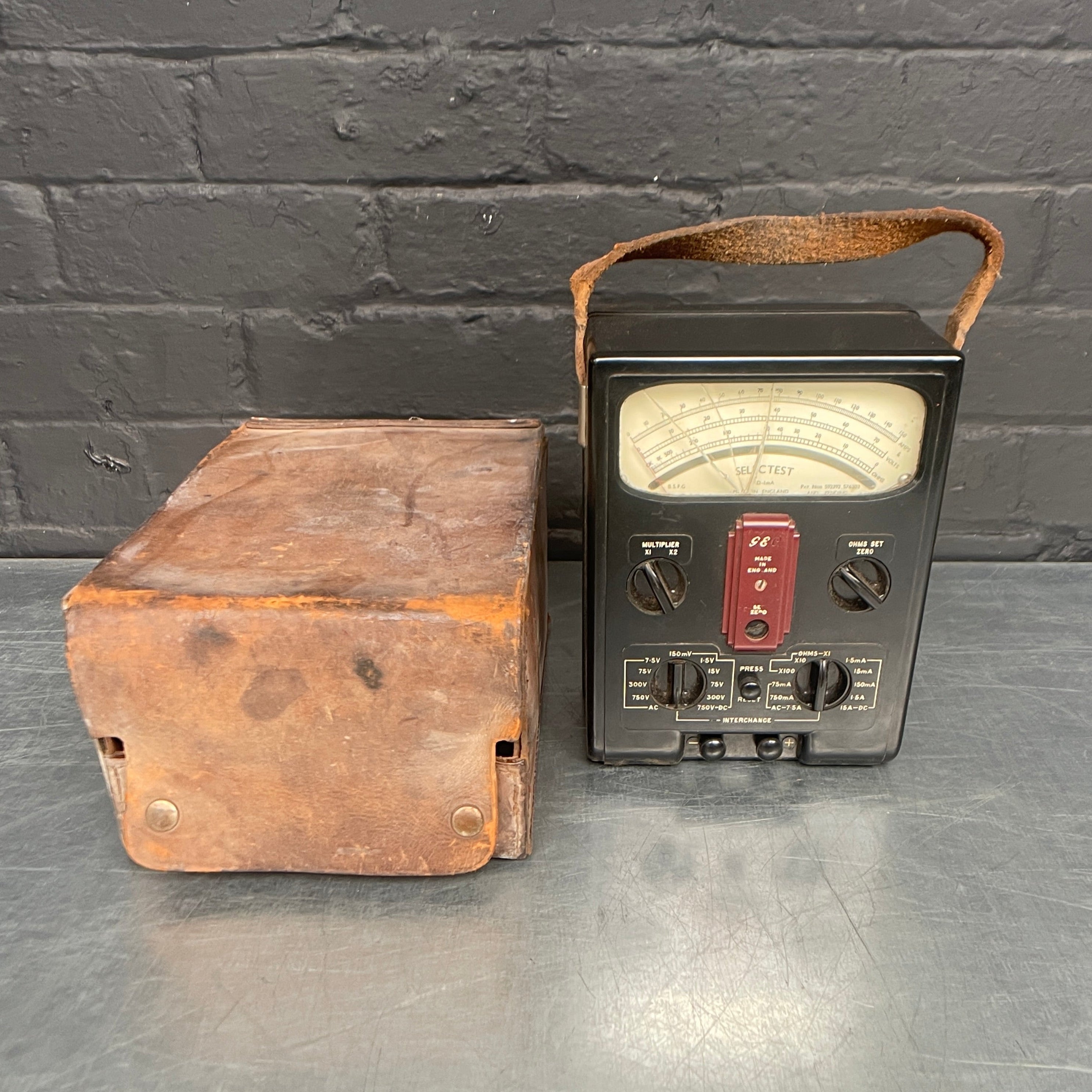 volt meter tester electrical boxed Industrial powerhouse props prop rental hire vintage movie film set dec