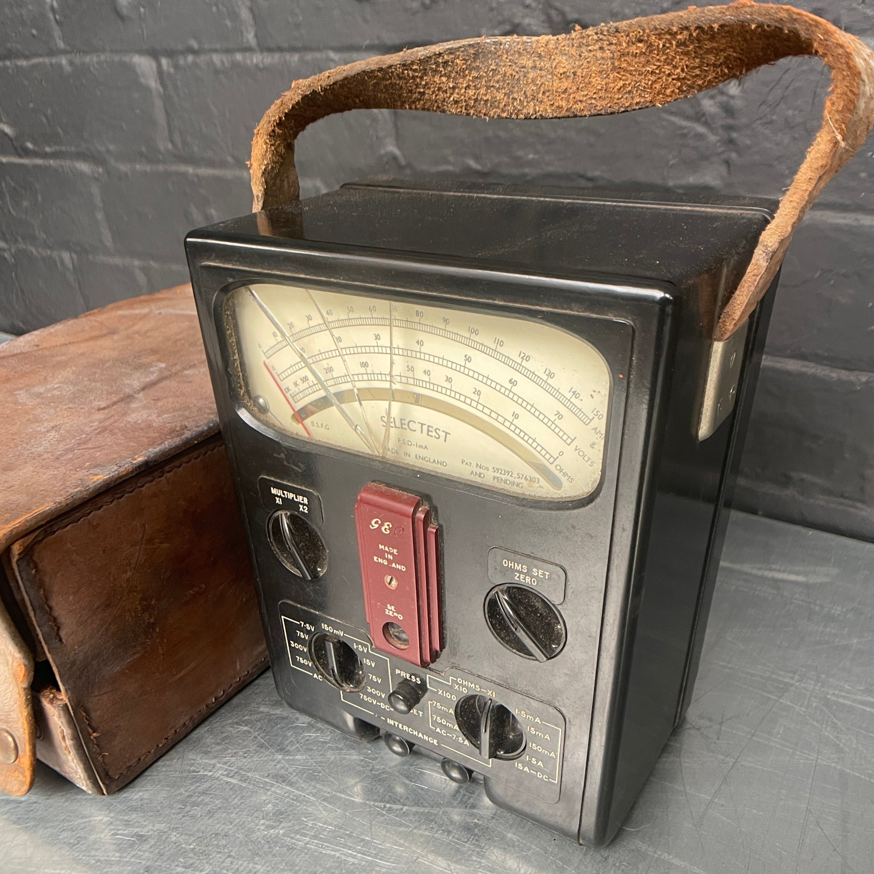 volt meter tester electrical boxed Industrial powerhouse props prop rental hire vintage movie film set dec 1