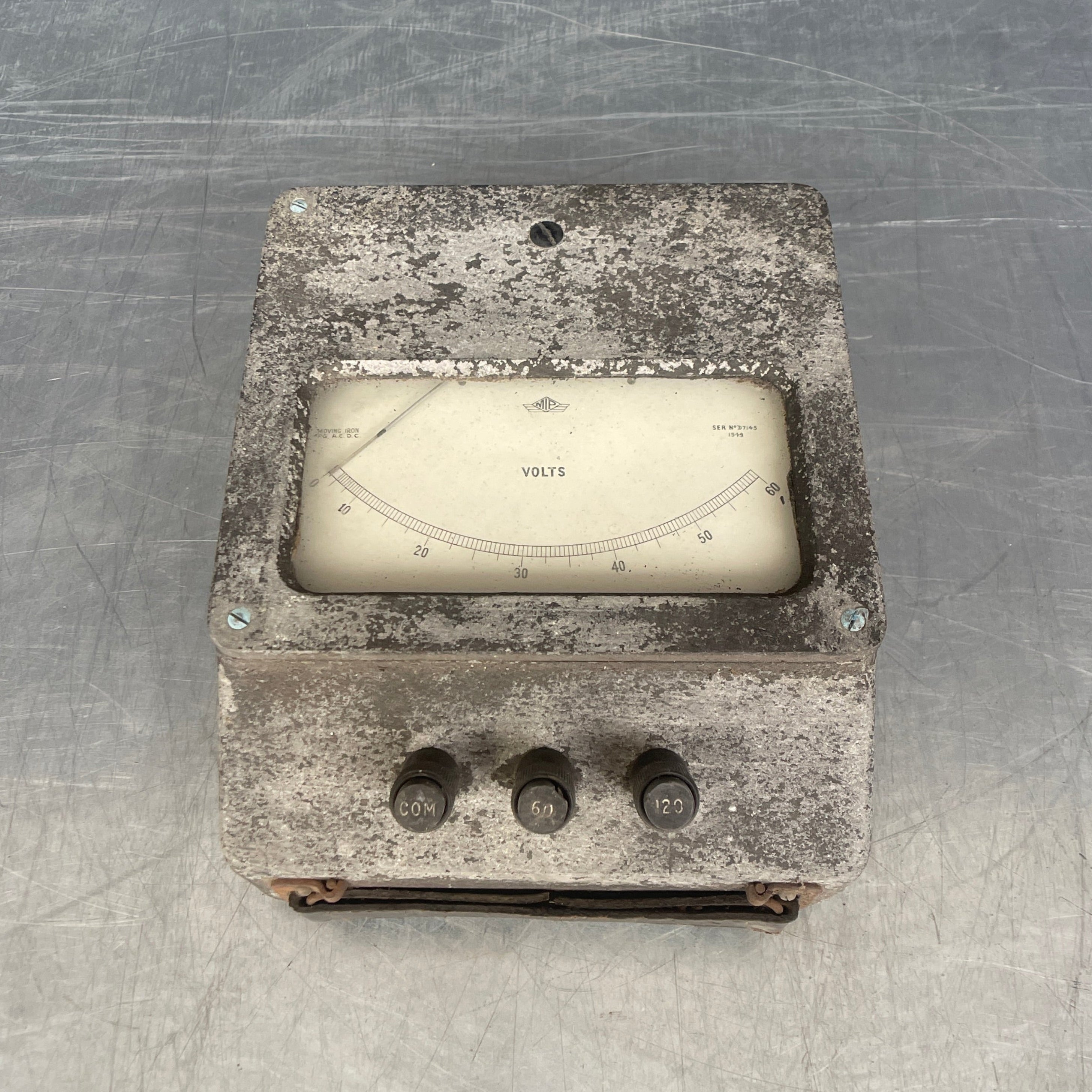 voltmeter volt meter tester electrical Industrial powerhouse props prop rental hire vintage movie film set dec