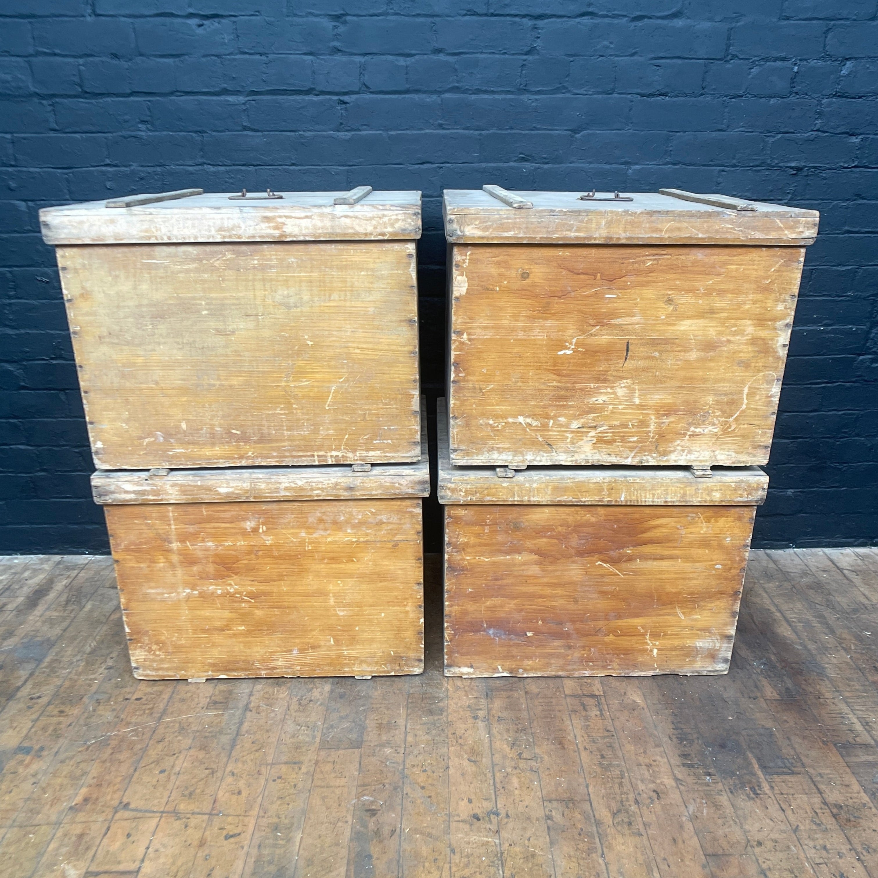wooden wood box crate with lid Industrial powerhouse props prop rental hire vintage movie film set dec