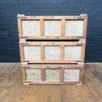 Canvas & wooden boxes wood box container Industrial powerhouse props prop rental hire vintage movie film set dec