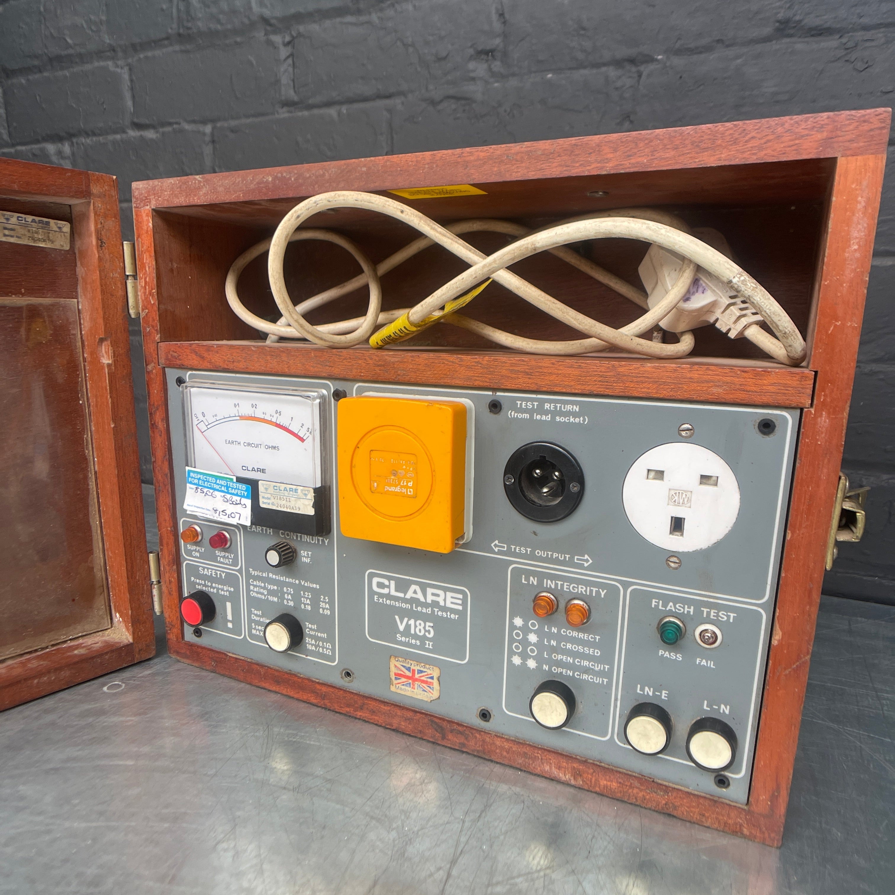 Extension lead tester electrical scientific Industrial powerhouse props prop rental hire vintage movie film set dec 1