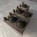 Industrial powerhouse props prop rental hire vintage movie film set dec Electrical decade resistance switchgear dials black
