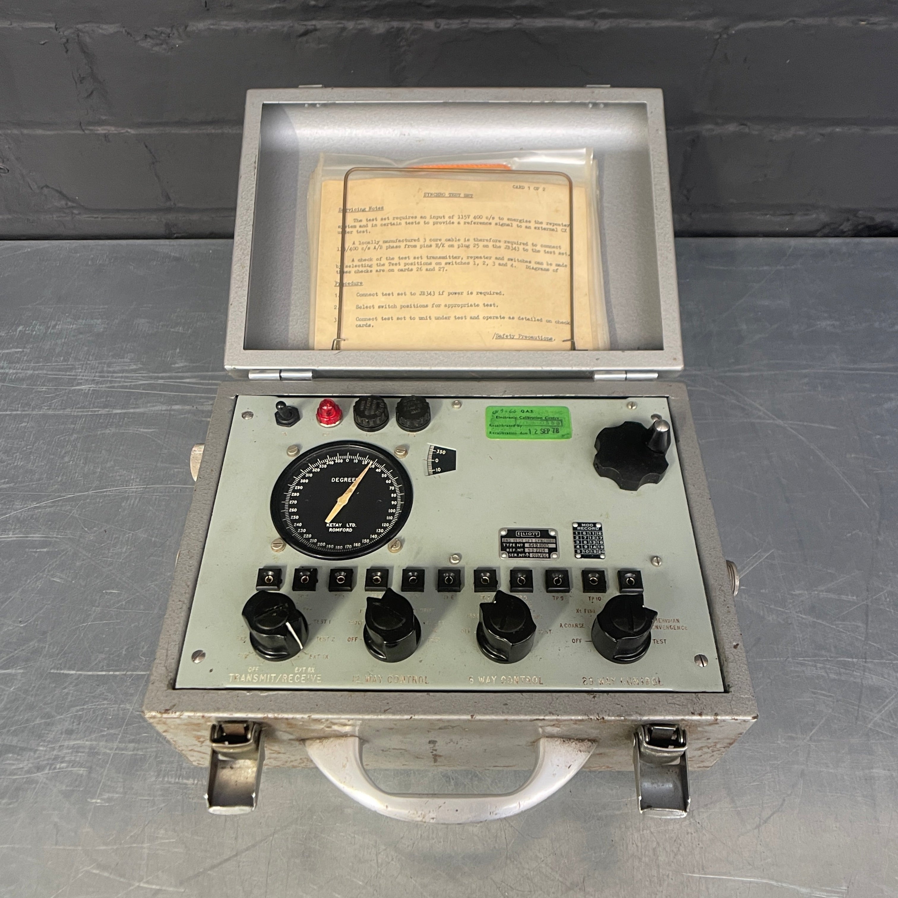 Industrial powerhouse props prop rental hire vintage movie film set dec MOD synchro test set Elliot electrical