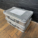 Industrial powerhouse props prop rental hire vintage movie film set dec aluminium carry case box boxes silver