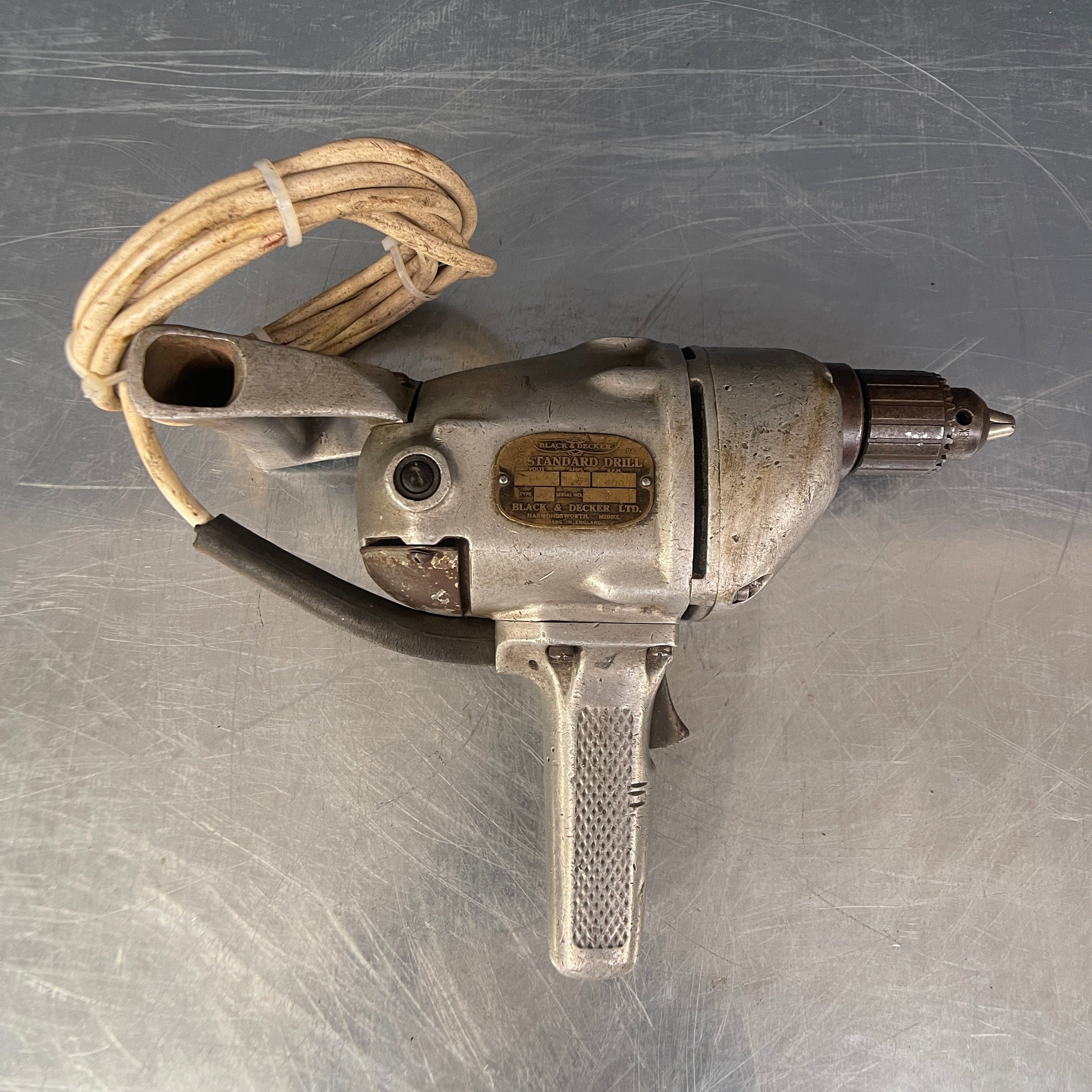 Industrial powerhouse props prop rental hire vintage movie film set dec black and decker heavy drill driver