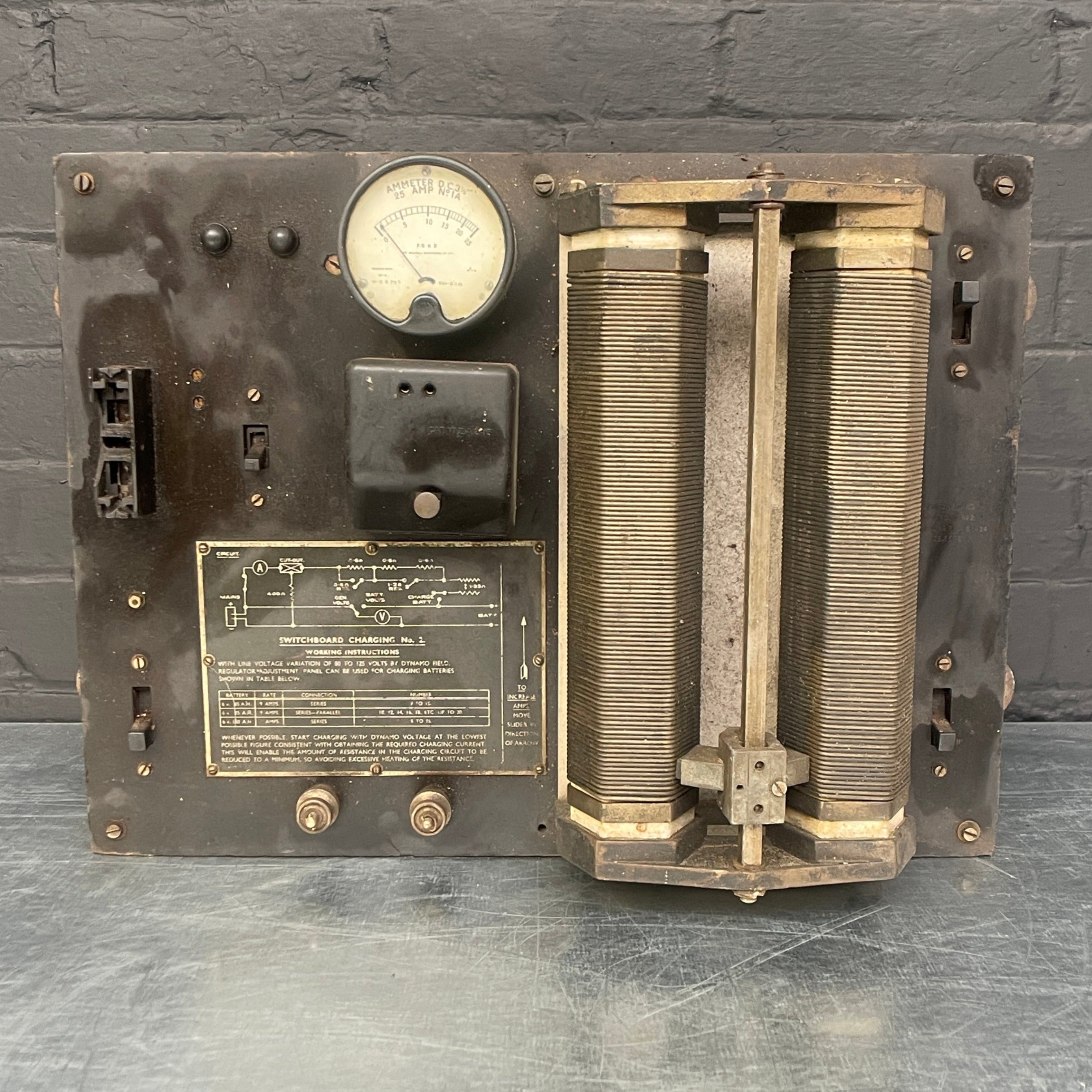 Industrial powerhouse props prop rental hire vintage movie film set dec charging switchboard switchgear electrical 4