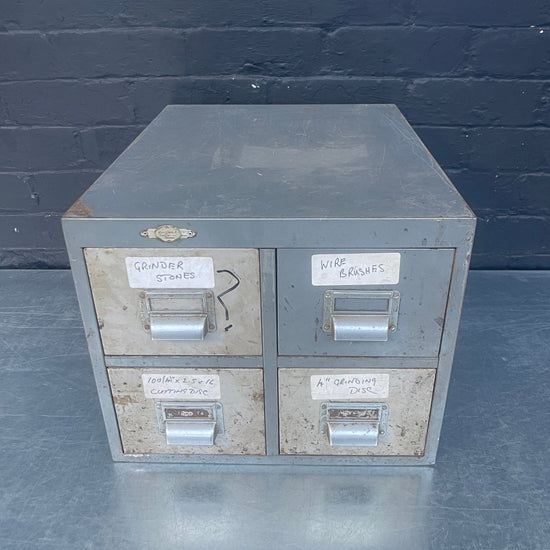 Grey metal drawers Qty 1