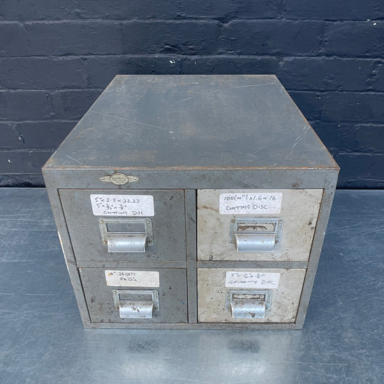 Grey metal drawers Qty 1