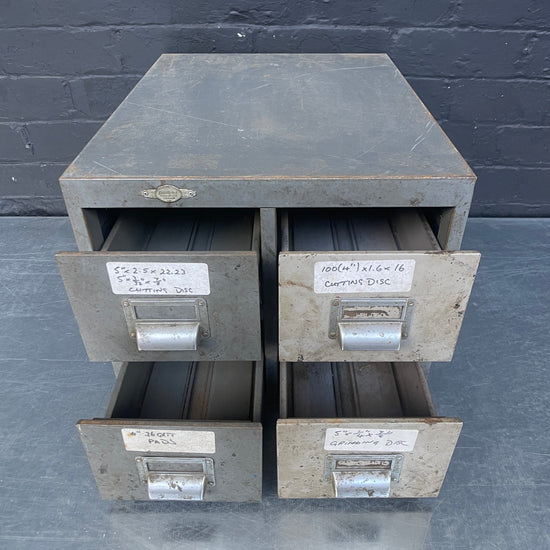 Grey metal drawers Qty 1