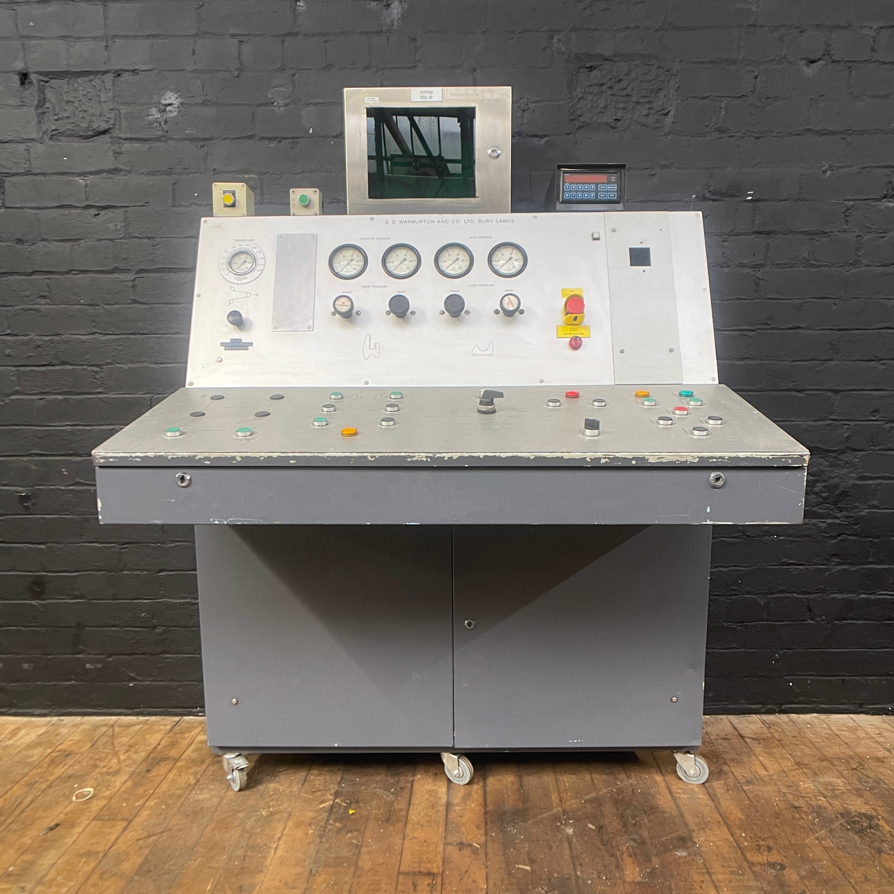 Industrial powerhouse props prop rental hire vintage movie film set dec electrical control console unit