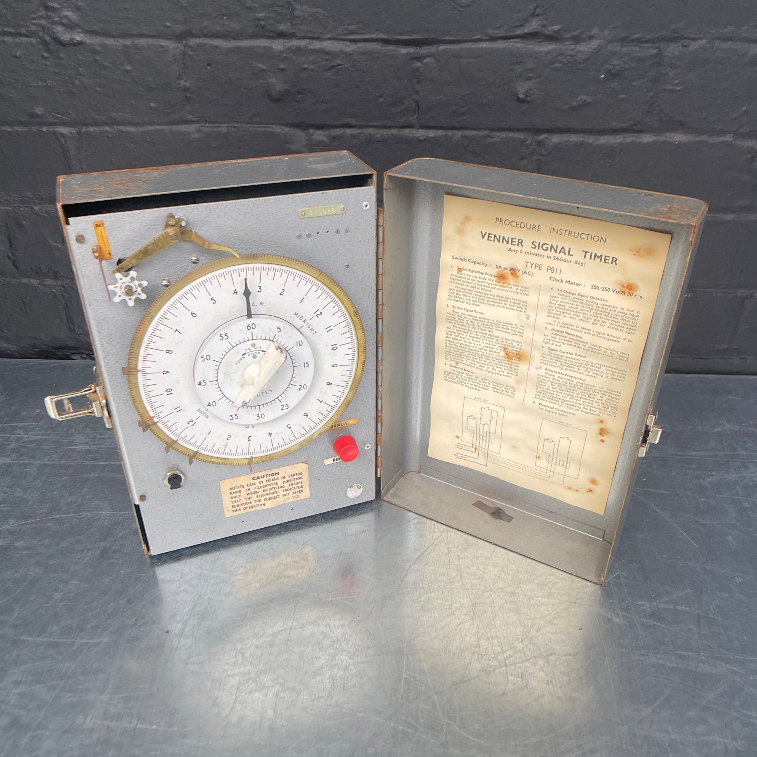 Industrial powerhouse props prop rental hire vintage movie film set dec electrical signal timer