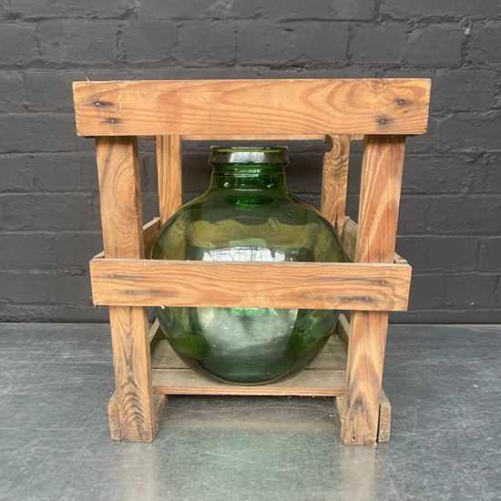 Green glass demijohn carboy Qty 2
