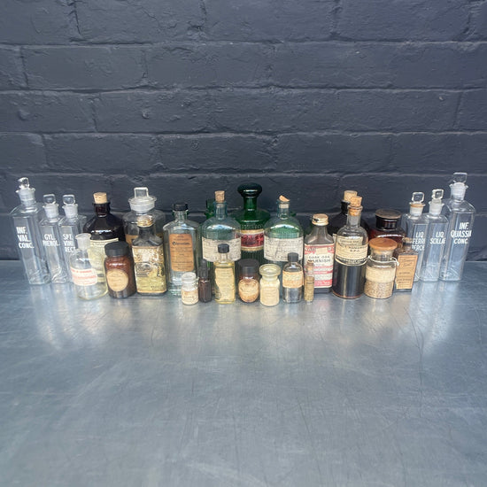 Apothecary bottles Qty 32