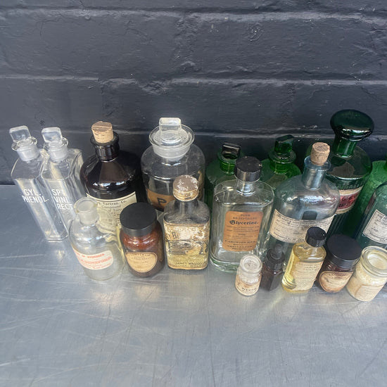 Apothecary bottles Qty 32