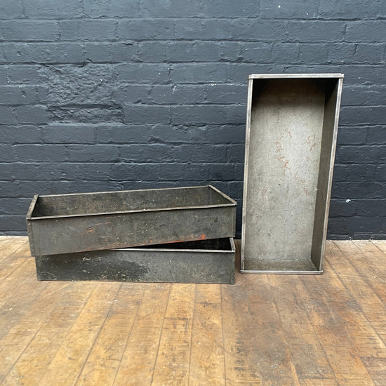 Industrial steel bin tins Qty 42