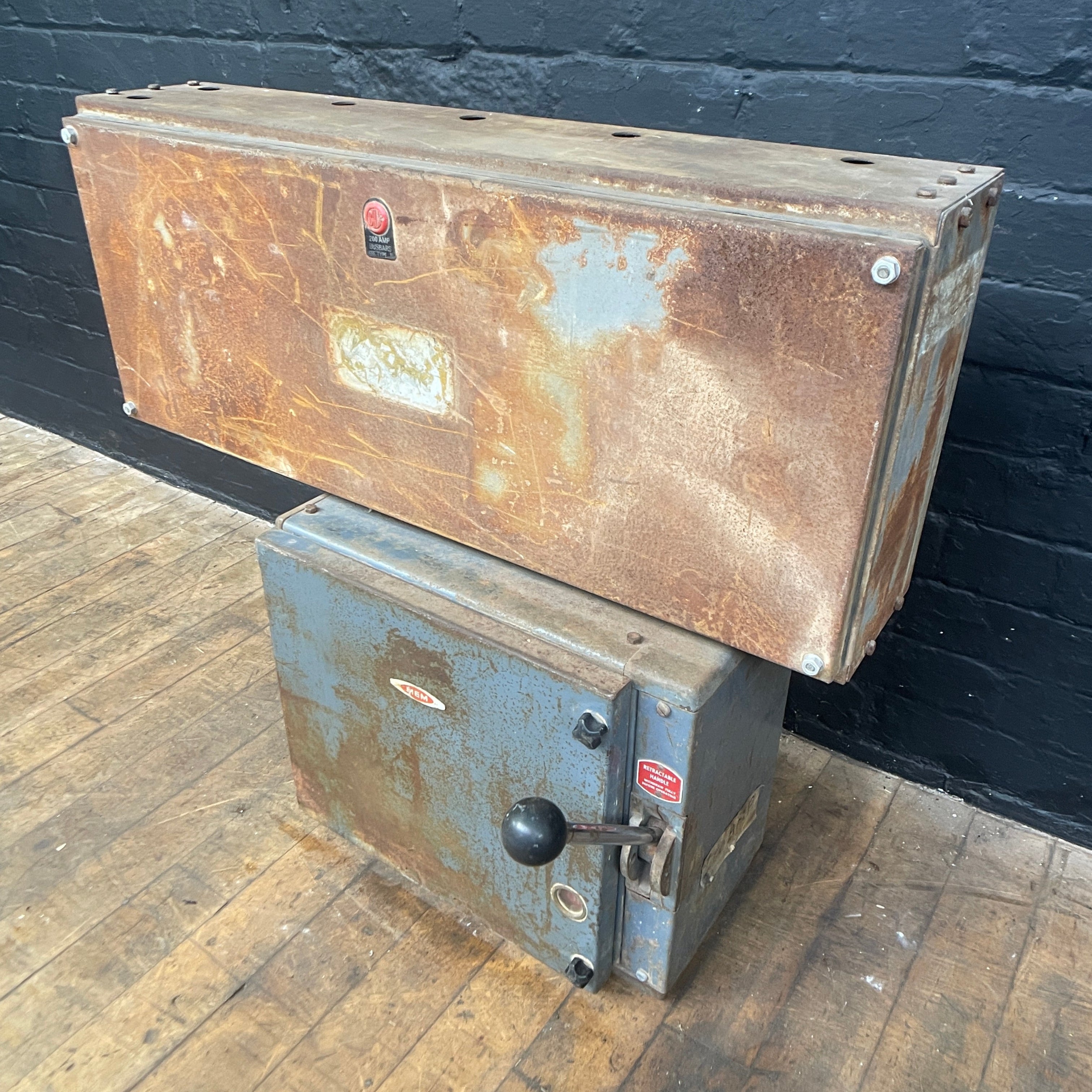 Industrial powerhouse props prop rental hire vintage movie film set dec large isolator switchgear industrial factory lever 1